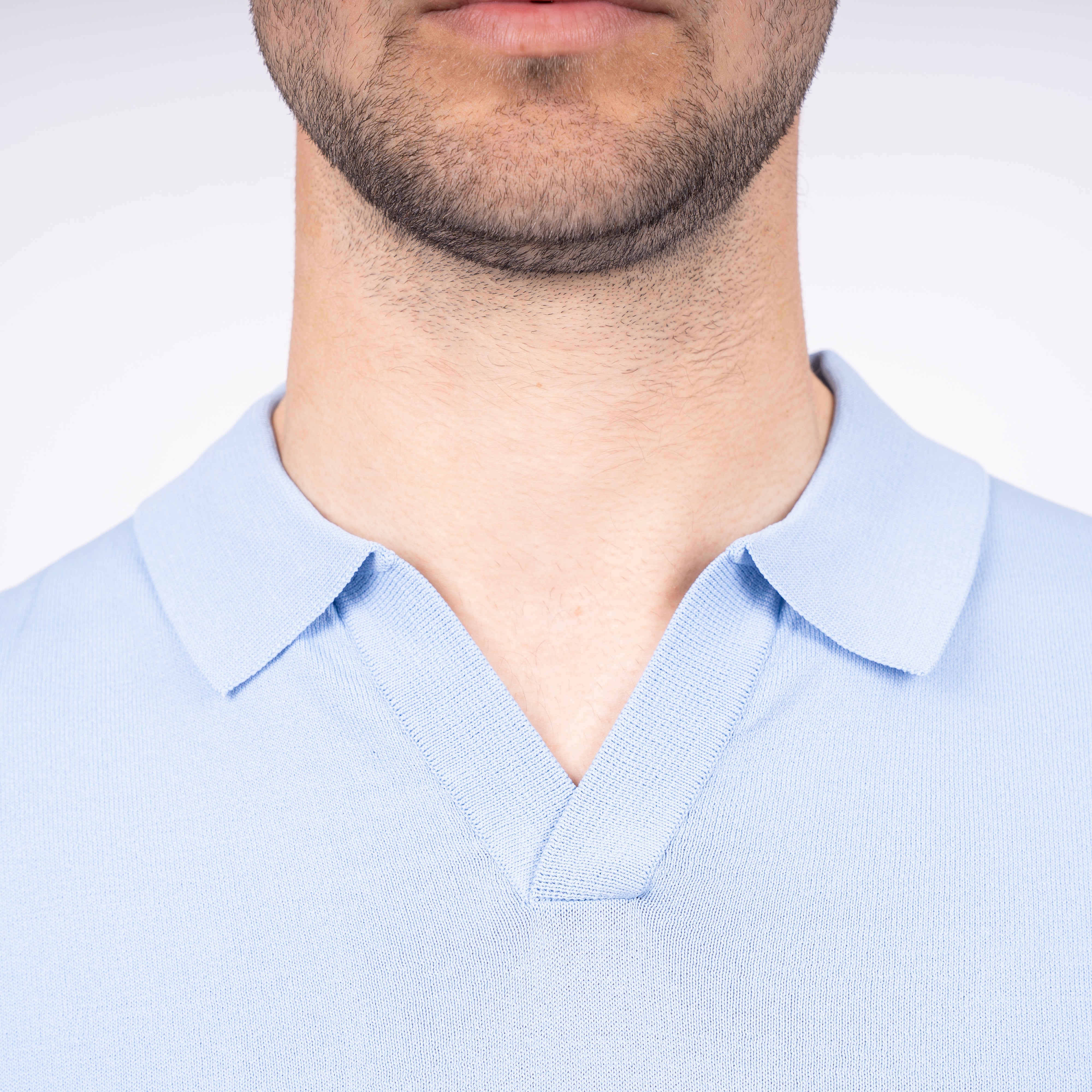 SEVEN DIALS Technische Buttonless Polo Lichtblauw | Hayden