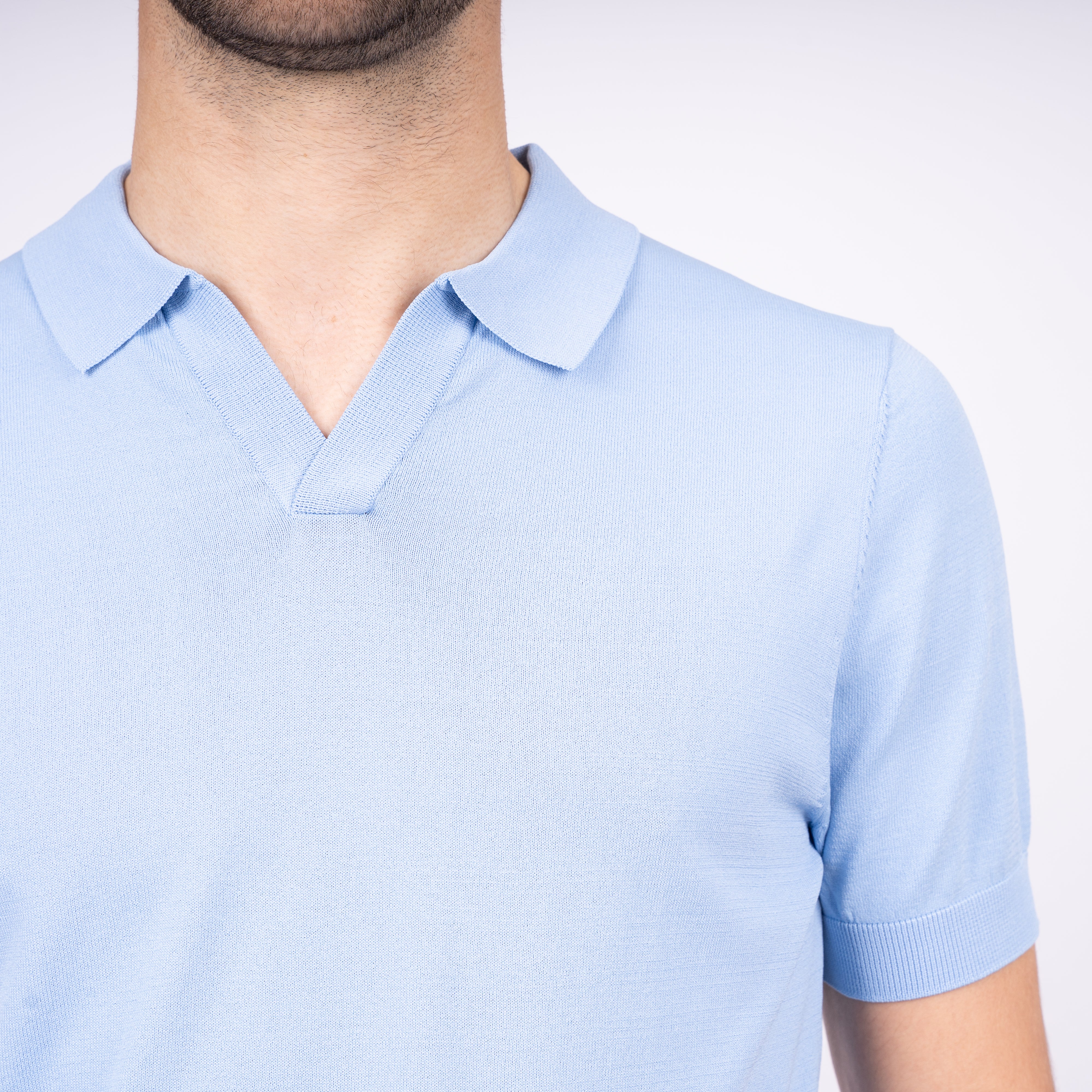 SEVEN DIALS Technische Buttonless Polo Lichtblauw | Hayden
