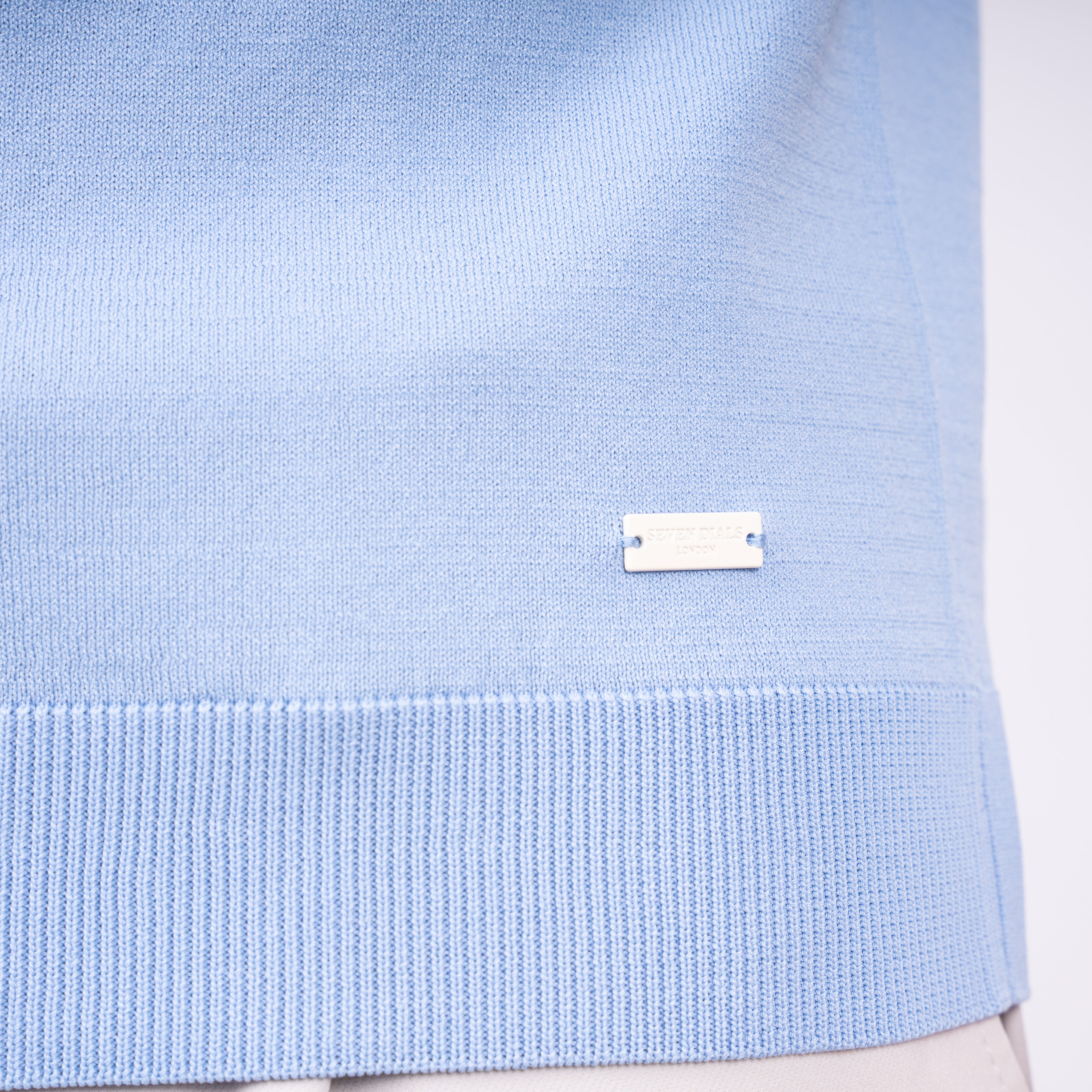 SEVEN DIALS Technische Buttonless Polo Lichtblauw | Hayden