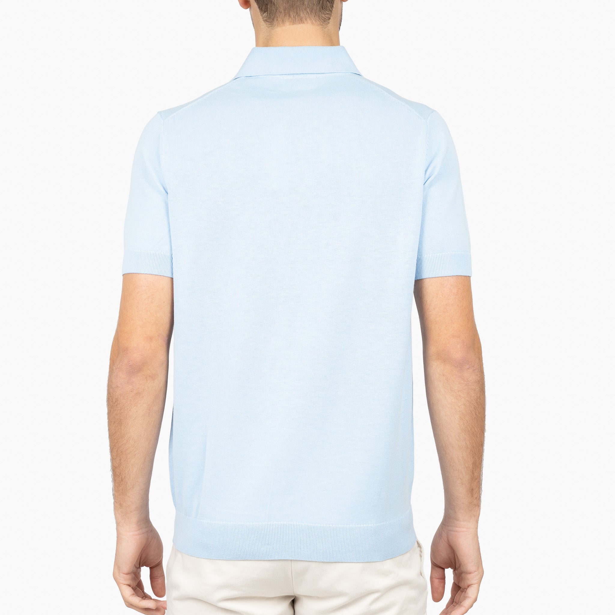 SEVEN DIALS Gebreide Polo Lichtblauw | Fillin