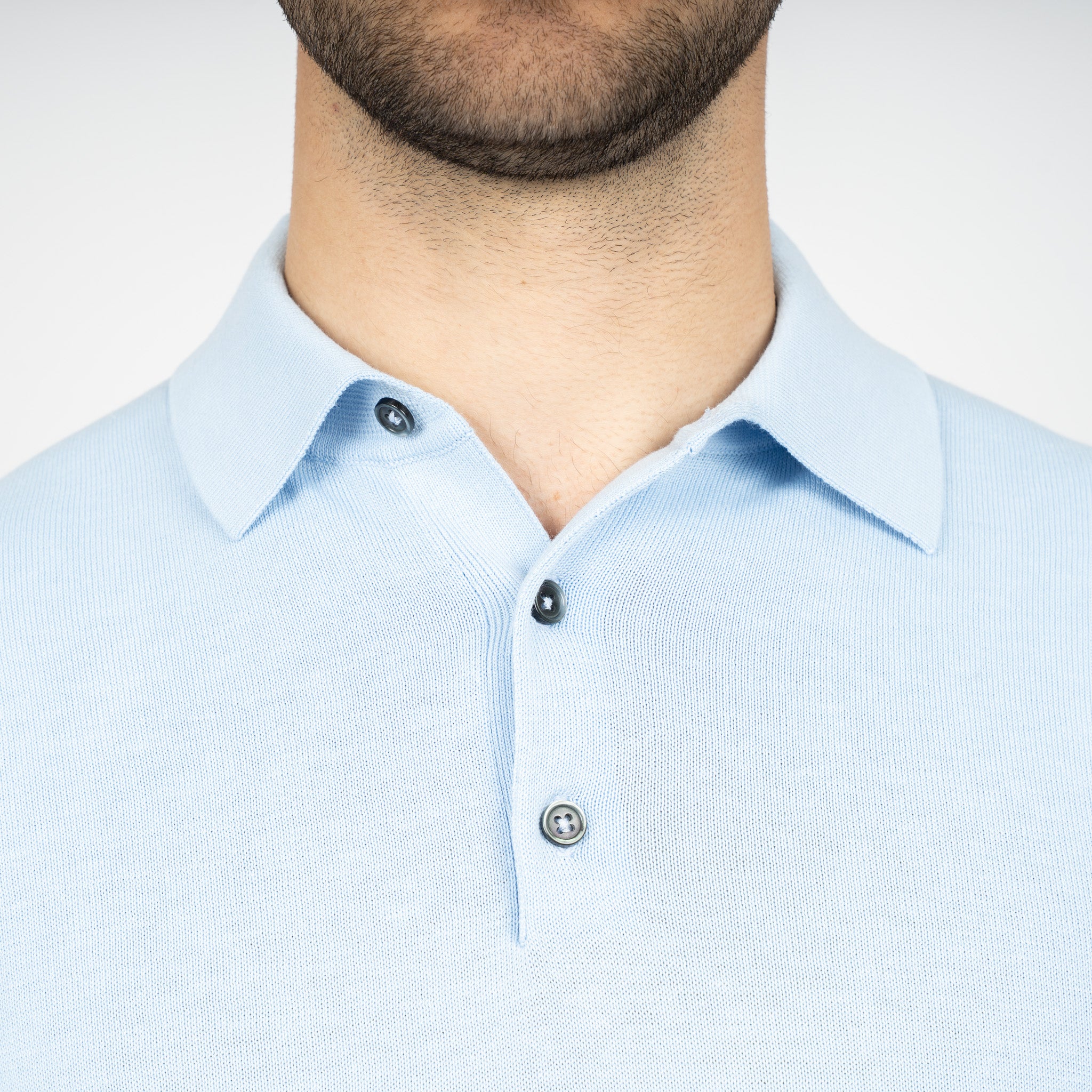 SEVEN DIALS Gebreide Polo Lichtblauw | Fillin