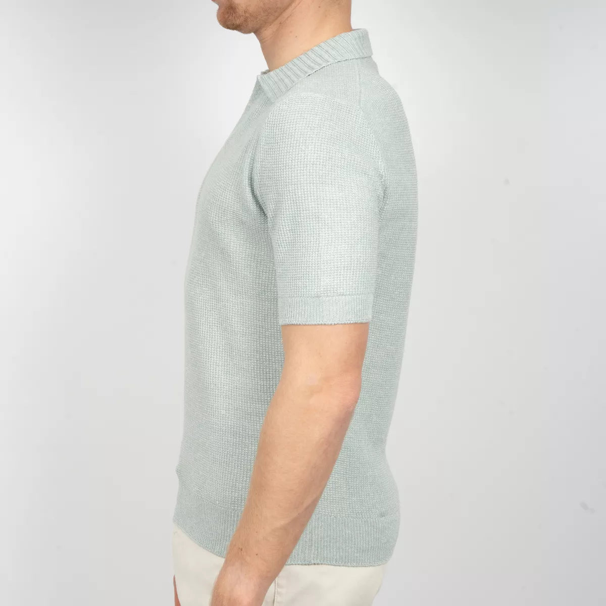 Gran Sasso Polo Aquablauw | Rice Stitch Skipper Polo