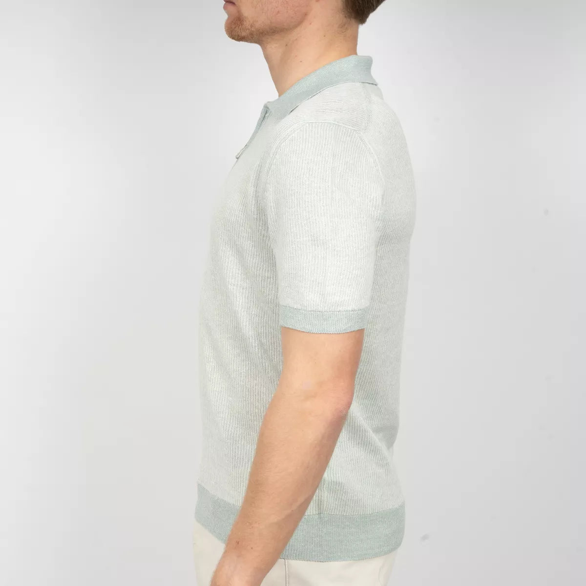 Gran Sasso Polo met Rits Aquablauw | Linnen & Cotton