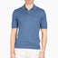 Gran Sasso Buttonless Polo Staalblauw | Egyptian Cotton