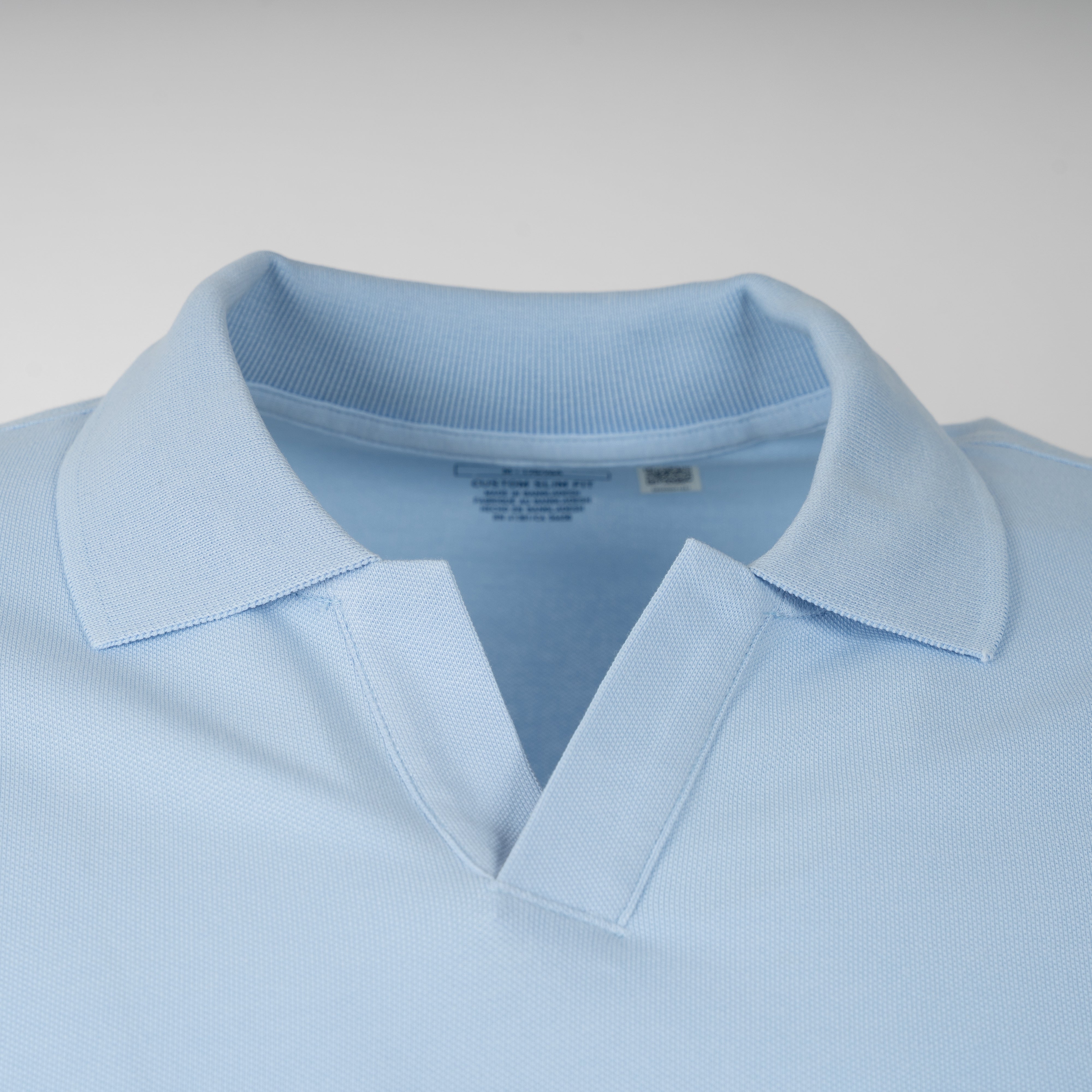 Ralph Lauren Buttonless Polo Lichtblauw | Custom Slim Fit