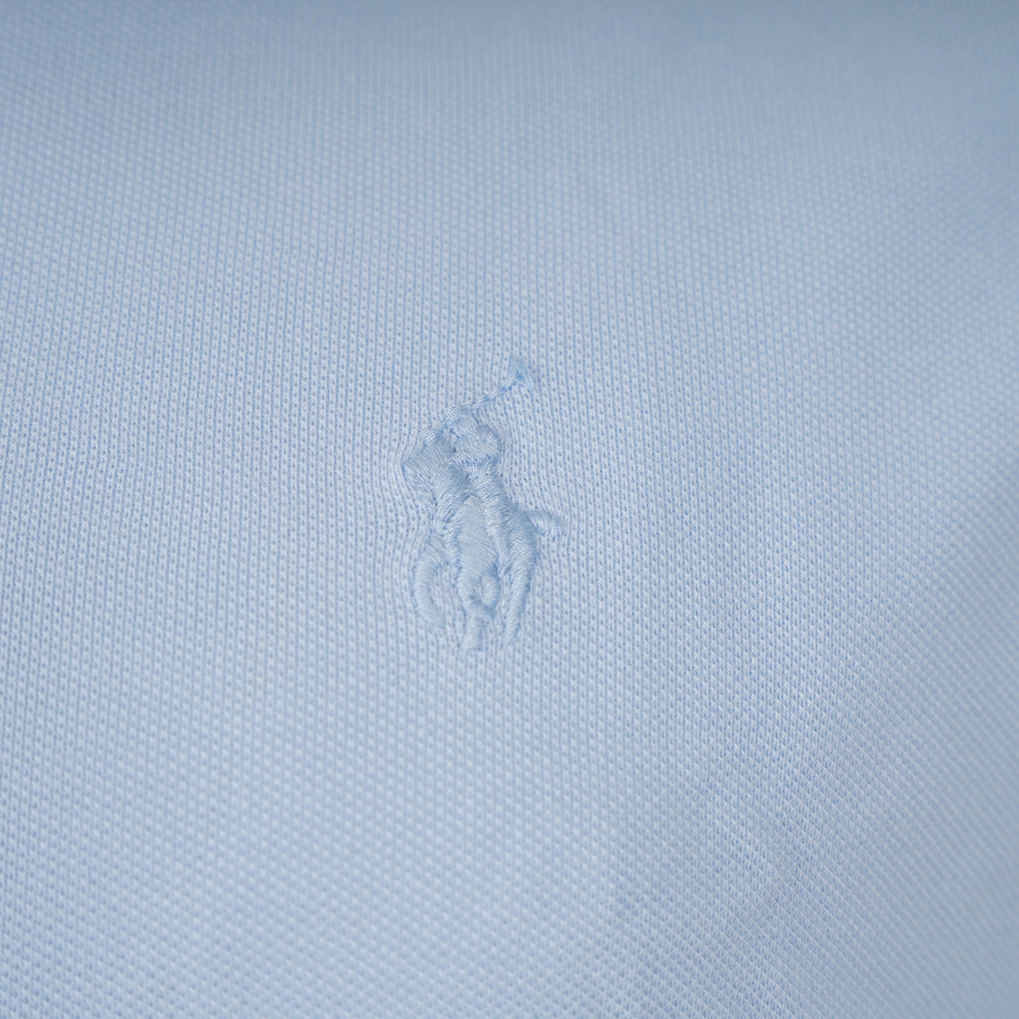 Ralph Lauren Buttonless Polo Lichtblauw | Custom Slim Fit