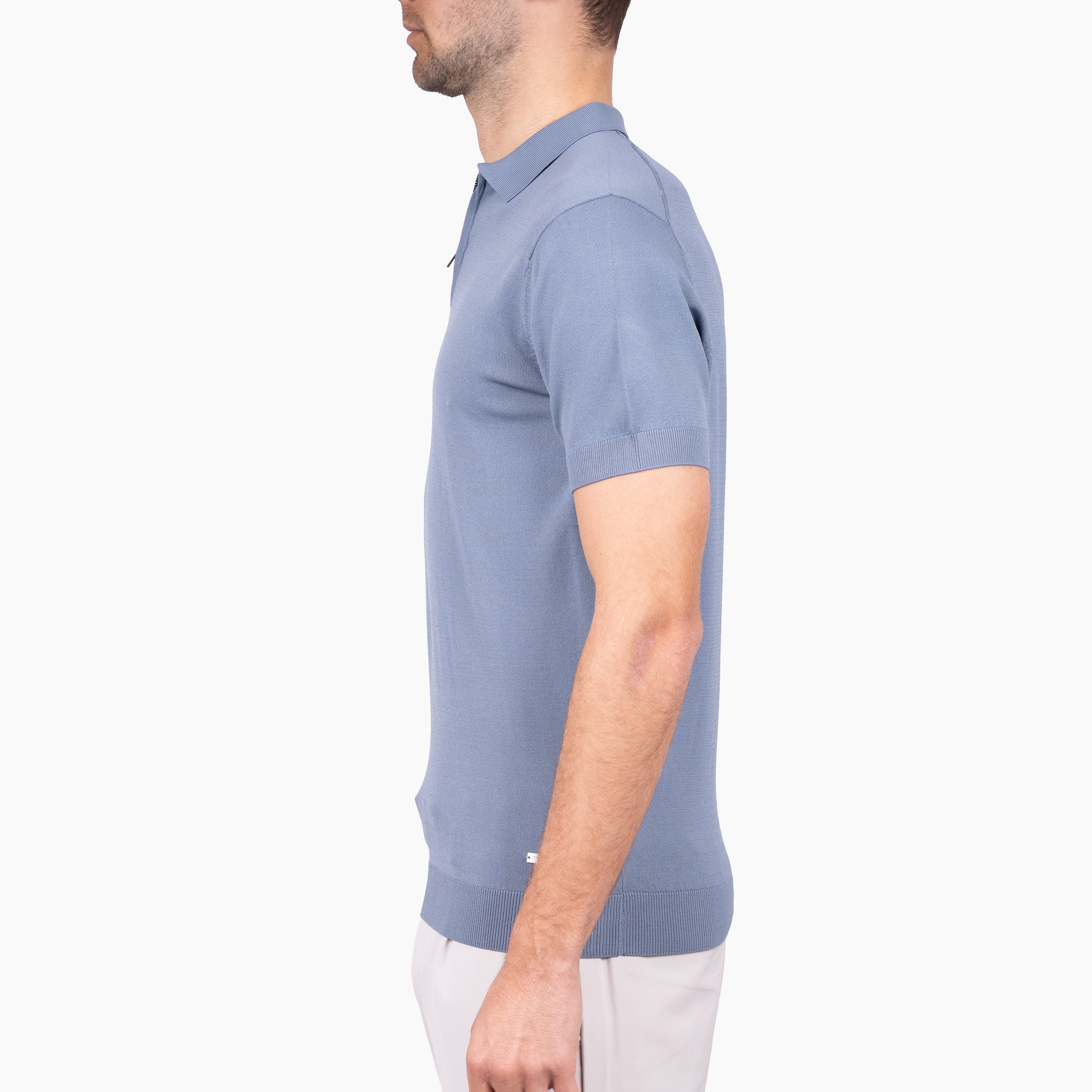 SEVEN DIALS Technische Polo met Rits Staalblauw | Osric