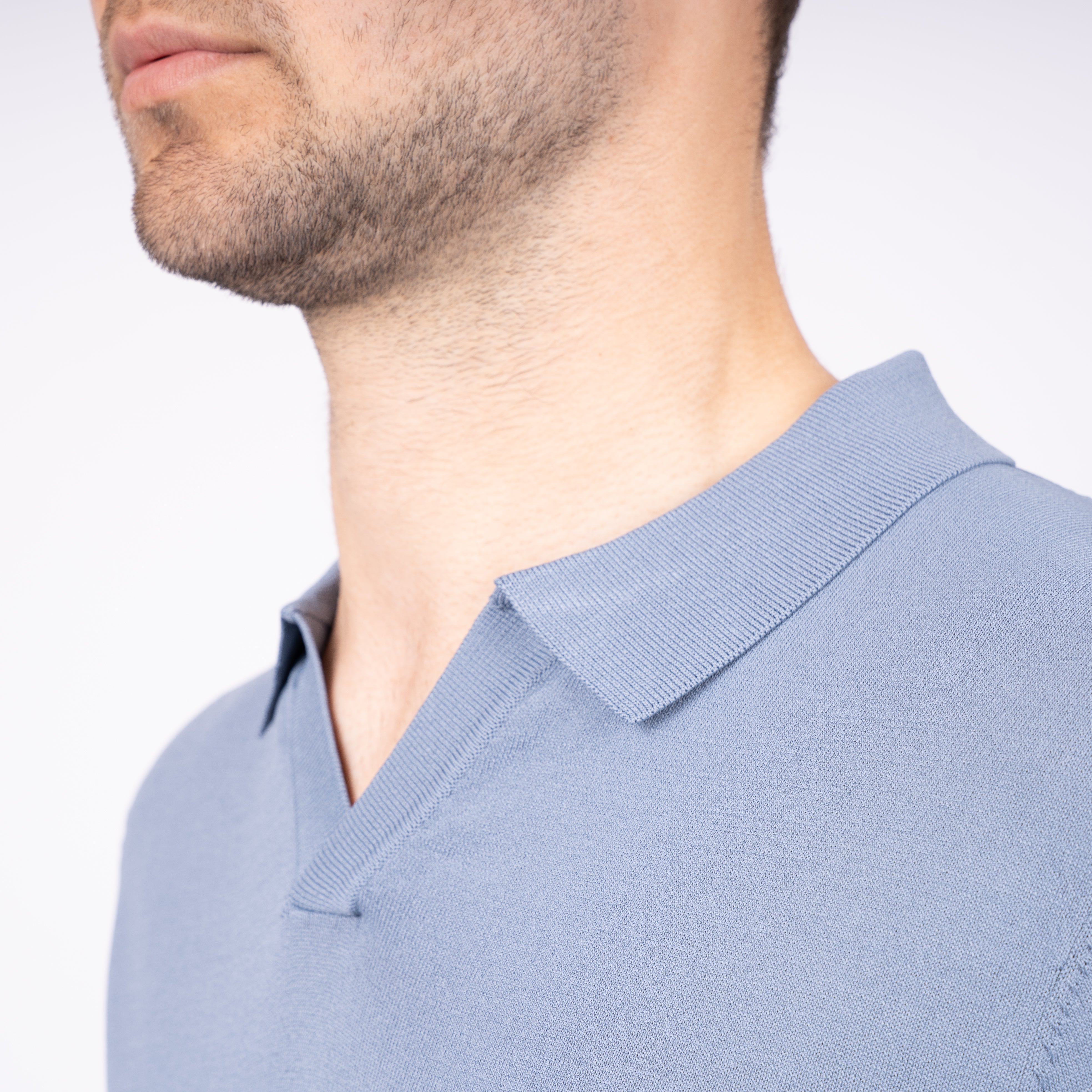 SEVEN DIALS Technische Buttonless Polo Staalblauw | Hayden