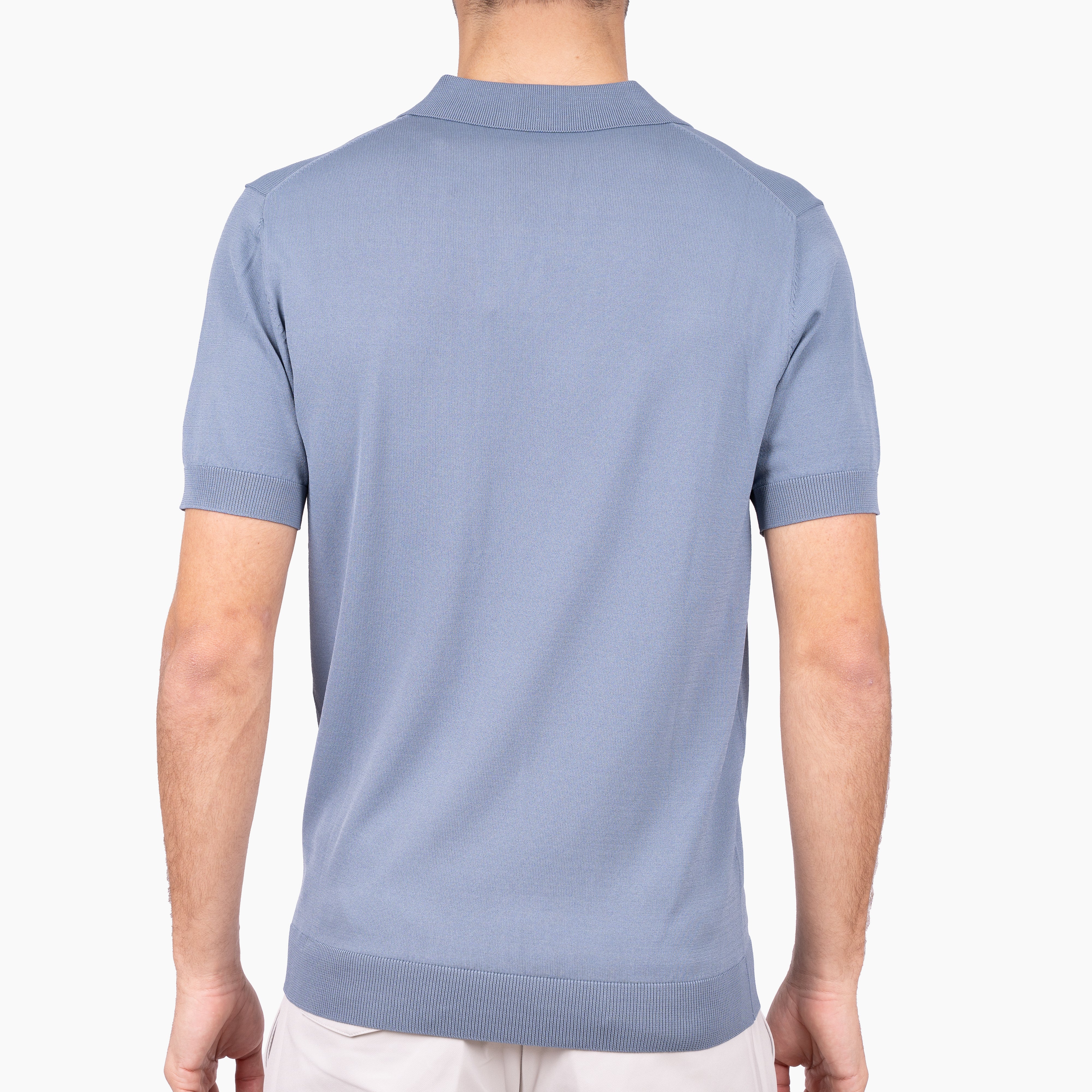 SEVEN DIALS Technische Buttonless Polo Staalblauw | Hayden