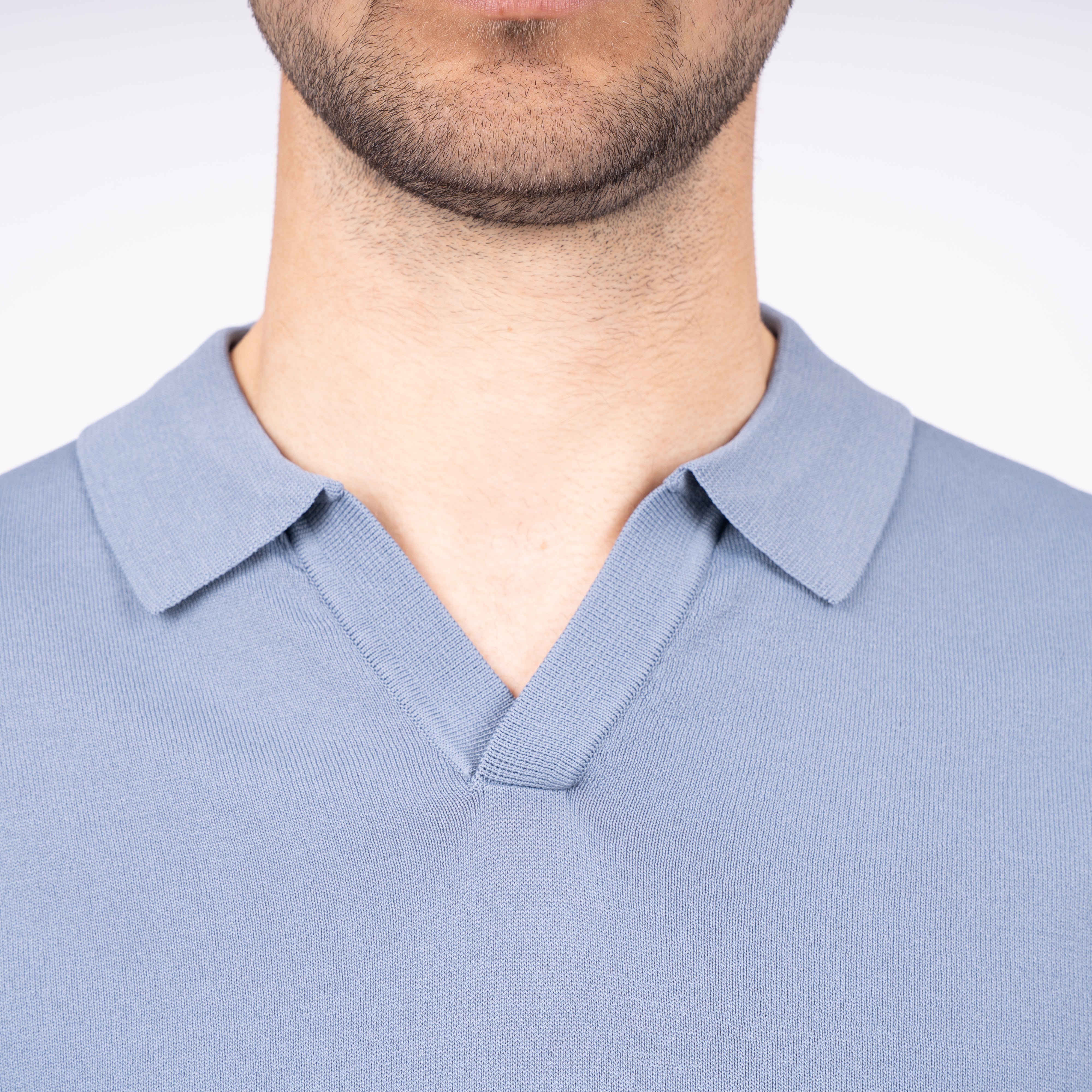 SEVEN DIALS Technische Buttonless Polo Staalblauw | Hayden