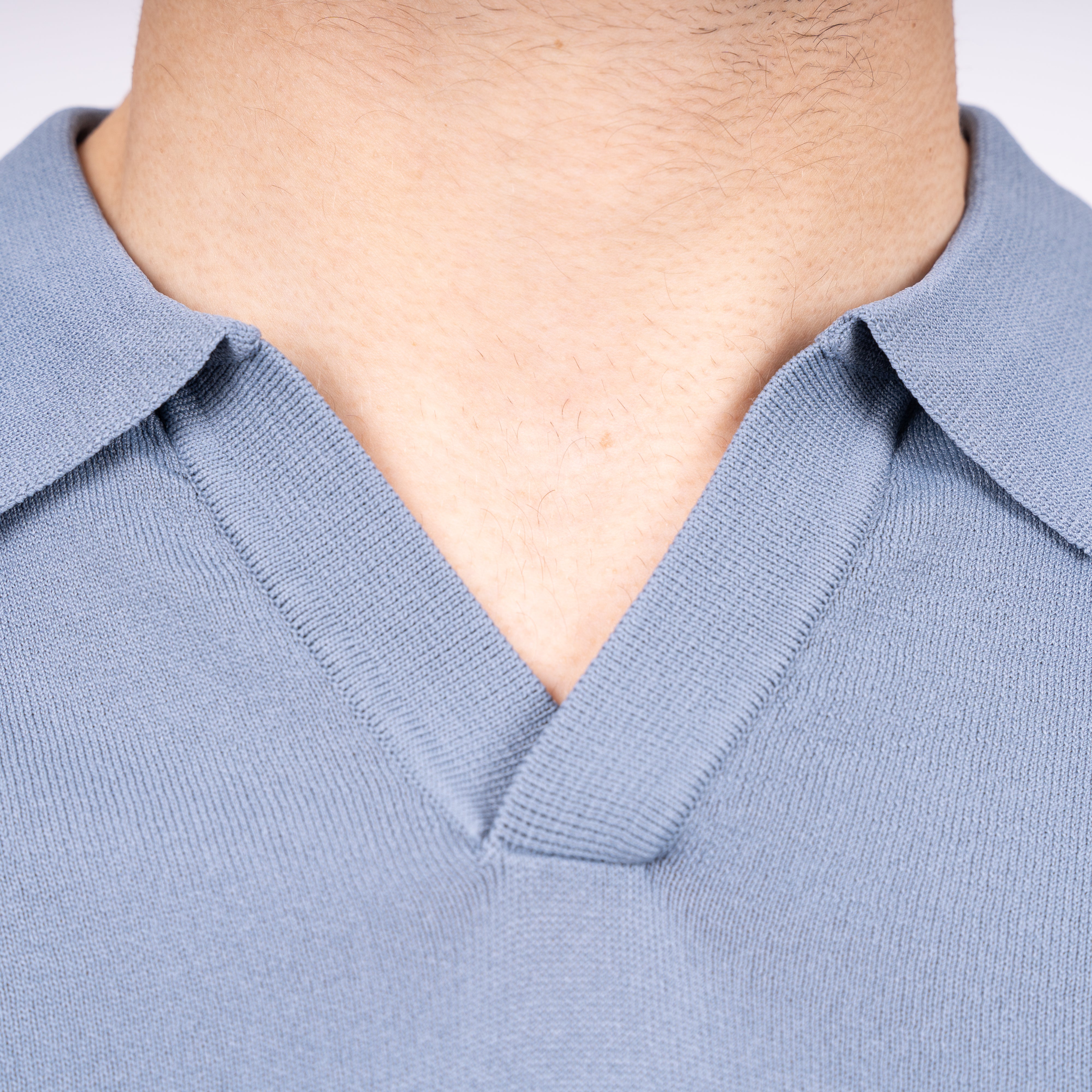 SEVEN DIALS Technische Buttonless Polo Staalblauw | Hayden