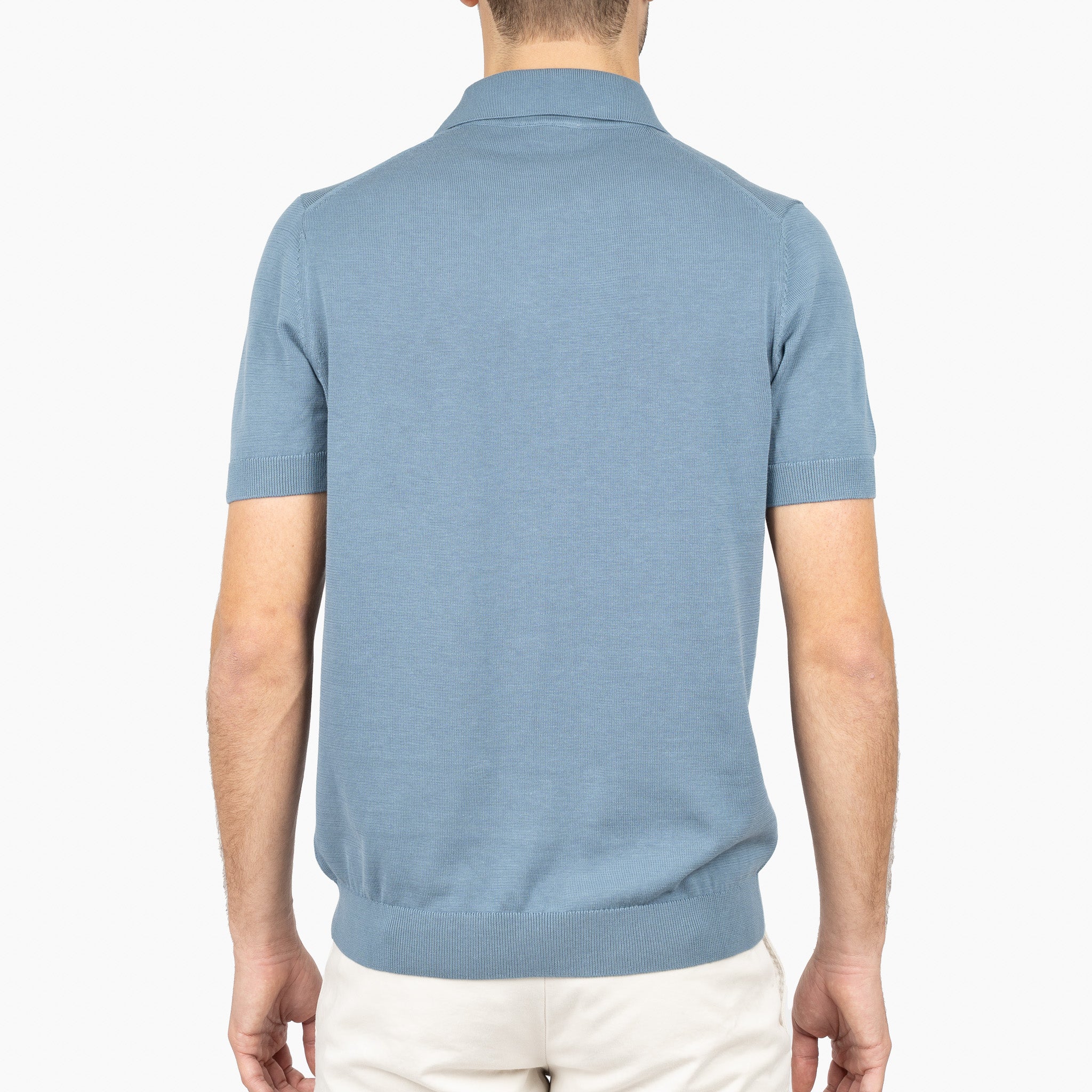 SEVEN DIALS Gebreide Polo Staalblauw | Fillin