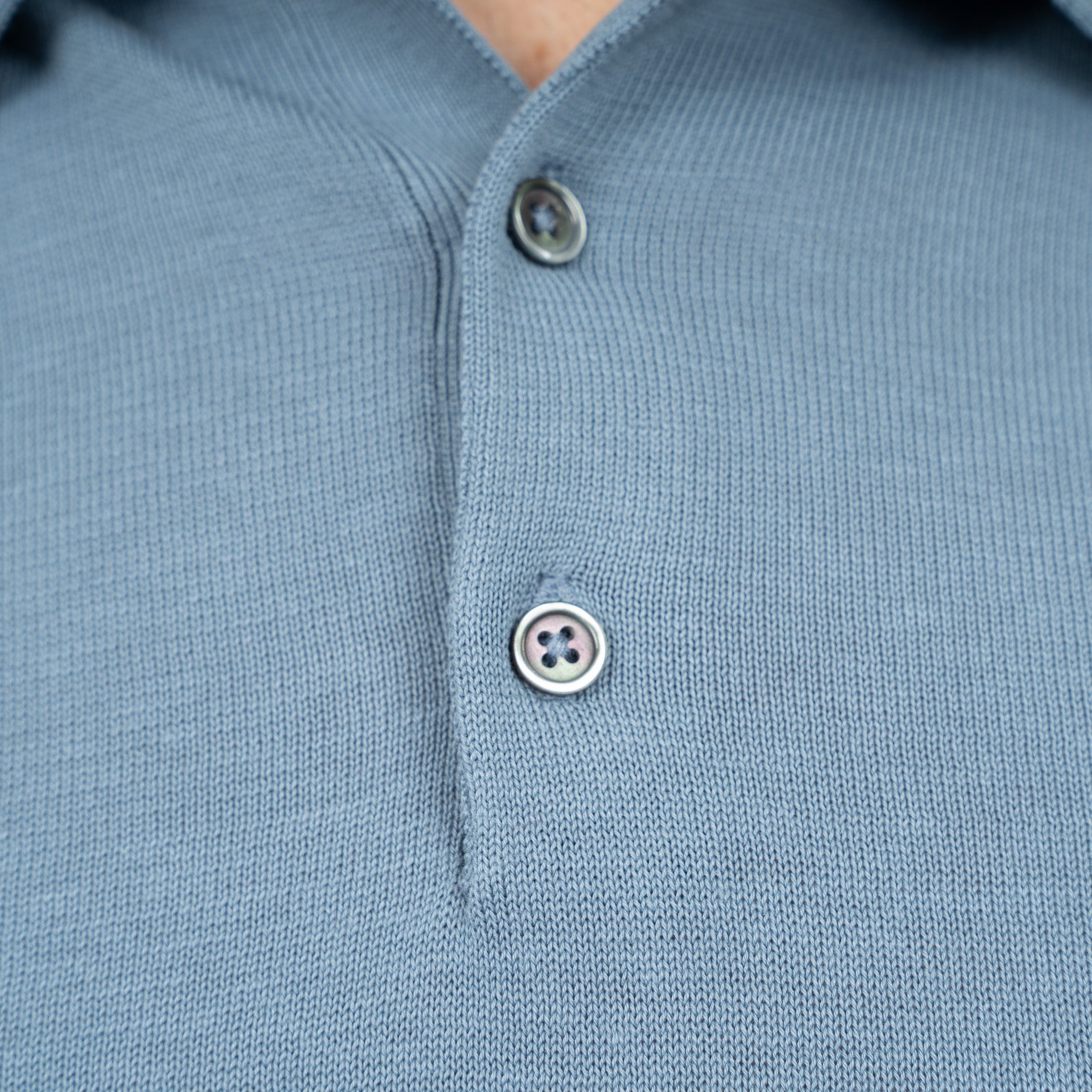 SEVEN DIALS Gebreide Polo Staalblauw | Fillin