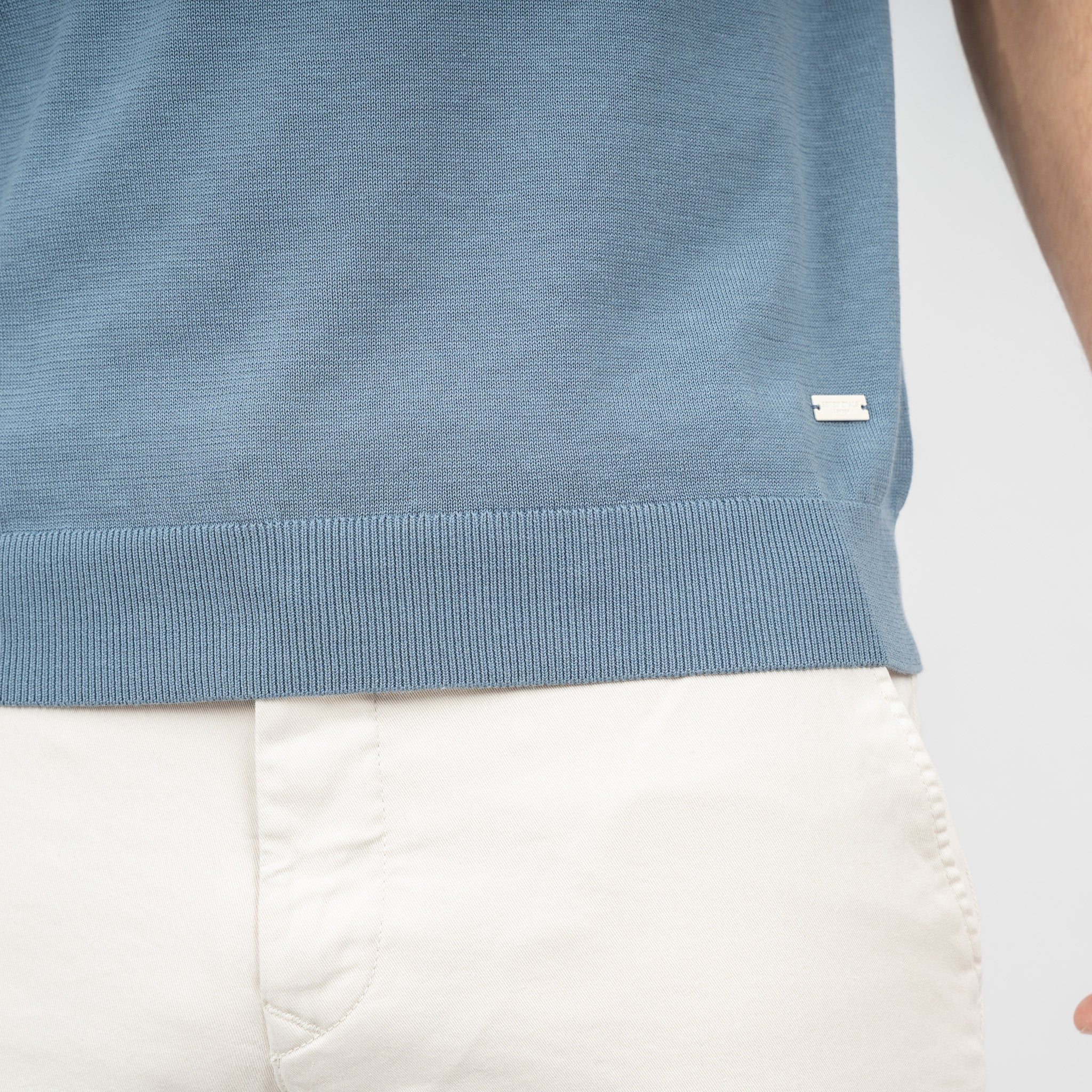 SEVEN DIALS Gebreide Polo Staalblauw | Fillin