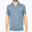 SEVEN DIALS Gebreide Buttonless Polo Staalblauw | Dyche