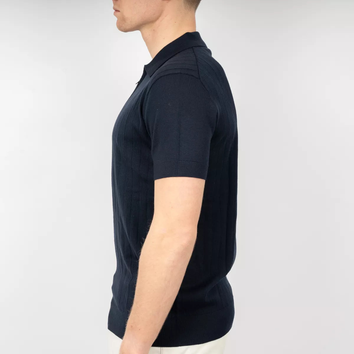 SEVEN DIALS Gebreide Polo met Rits Donkerblauw | Brentt