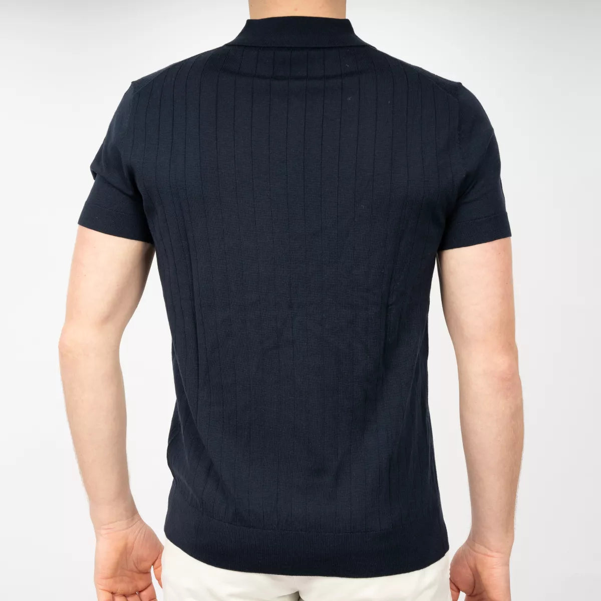 SEVEN DIALS Gebreide Polo met Rits Donkerblauw | Brentt