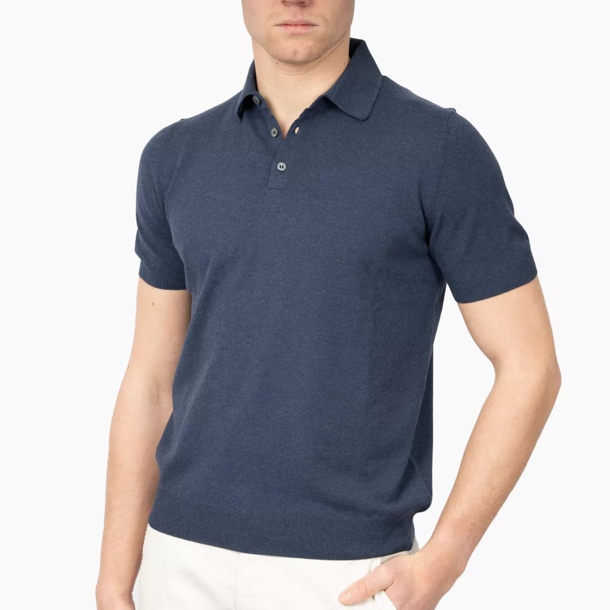 Gran Sasso Polo Donkerblauw | Fresh Cotton