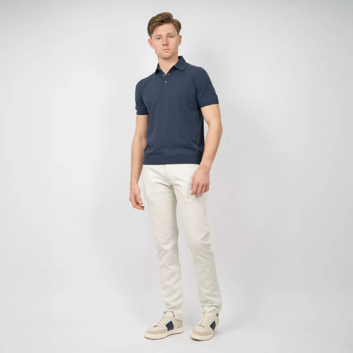 Gran Sasso Polo Donkerblauw | Fresh Cotton