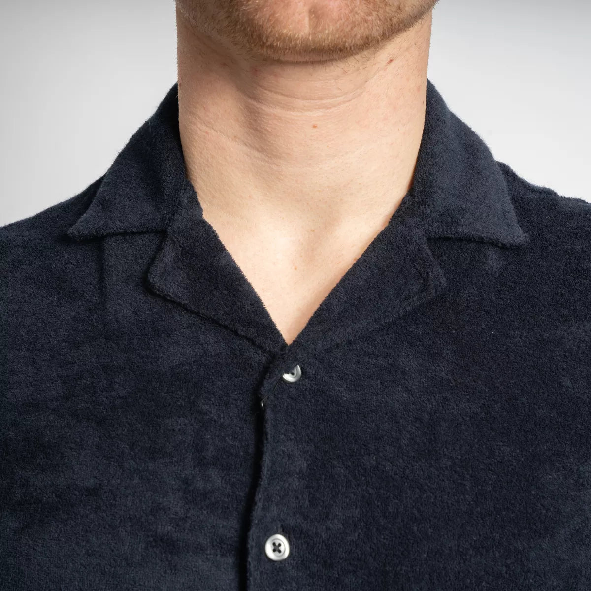 Gran Sasso Polo Doorgeknoopt Donkerblauw | Badstof