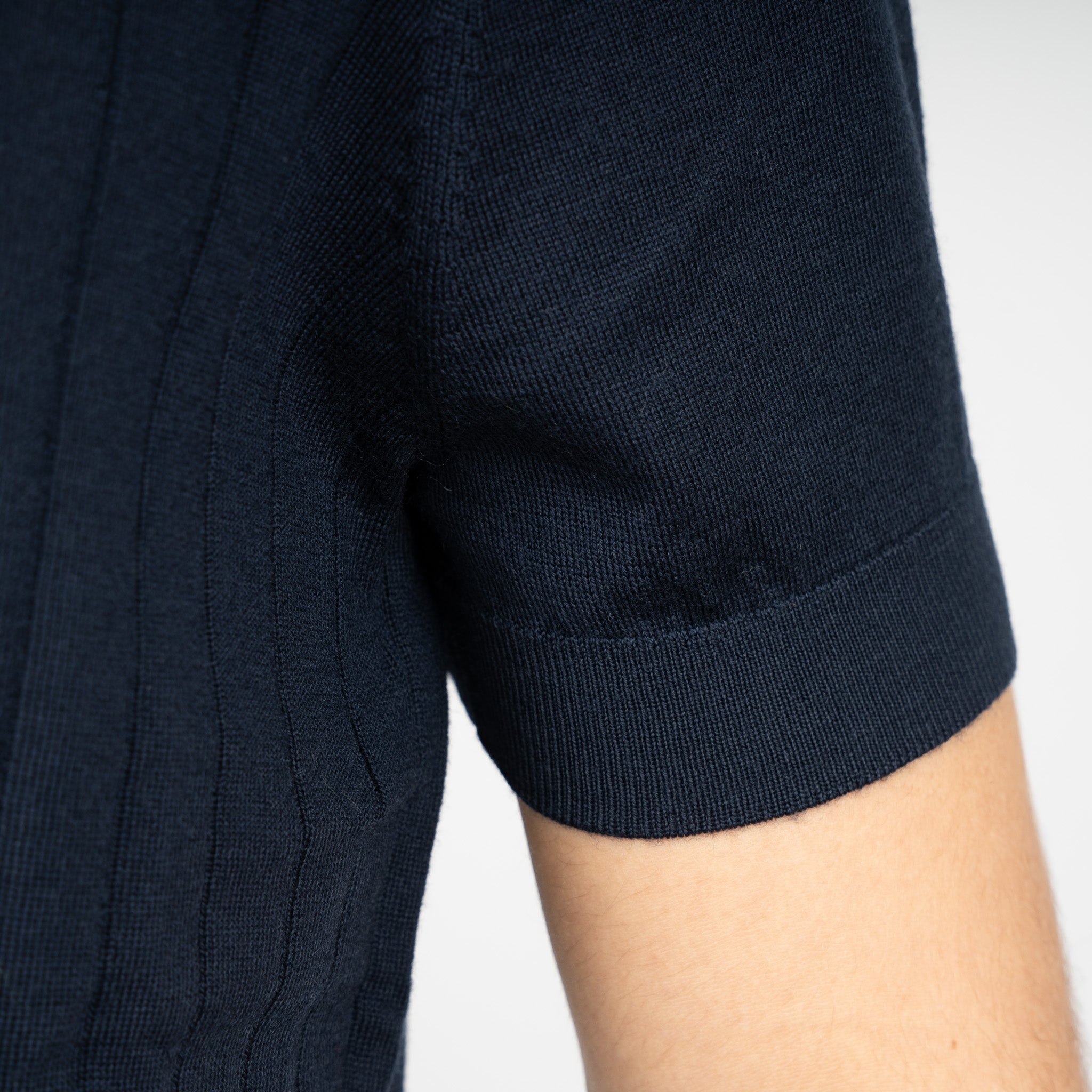 SEVEN DIALS Gebreide Polo met Rits Blauw | Brentt