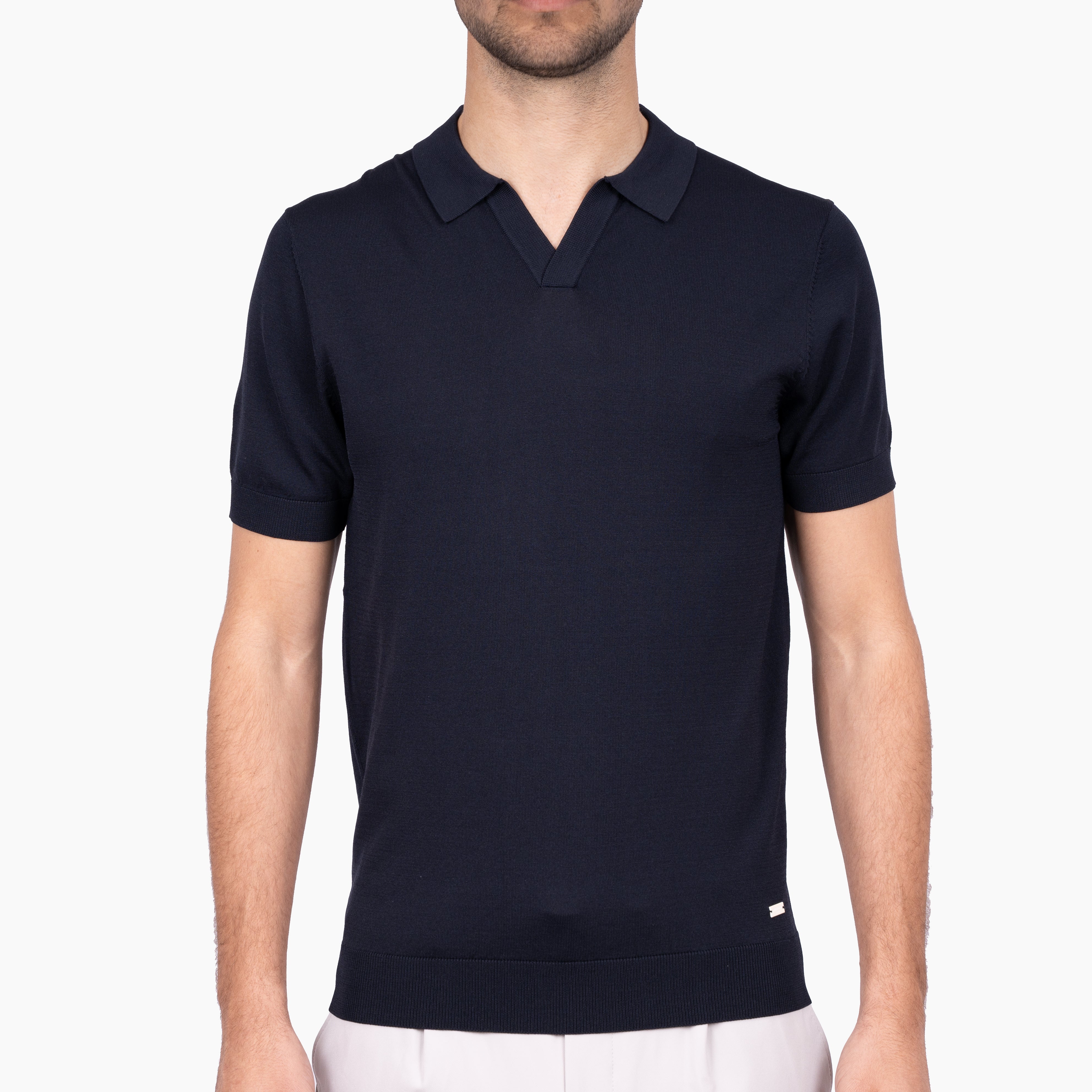 SEVEN DIALS Technische Buttonless Polo Blauw | Hayden