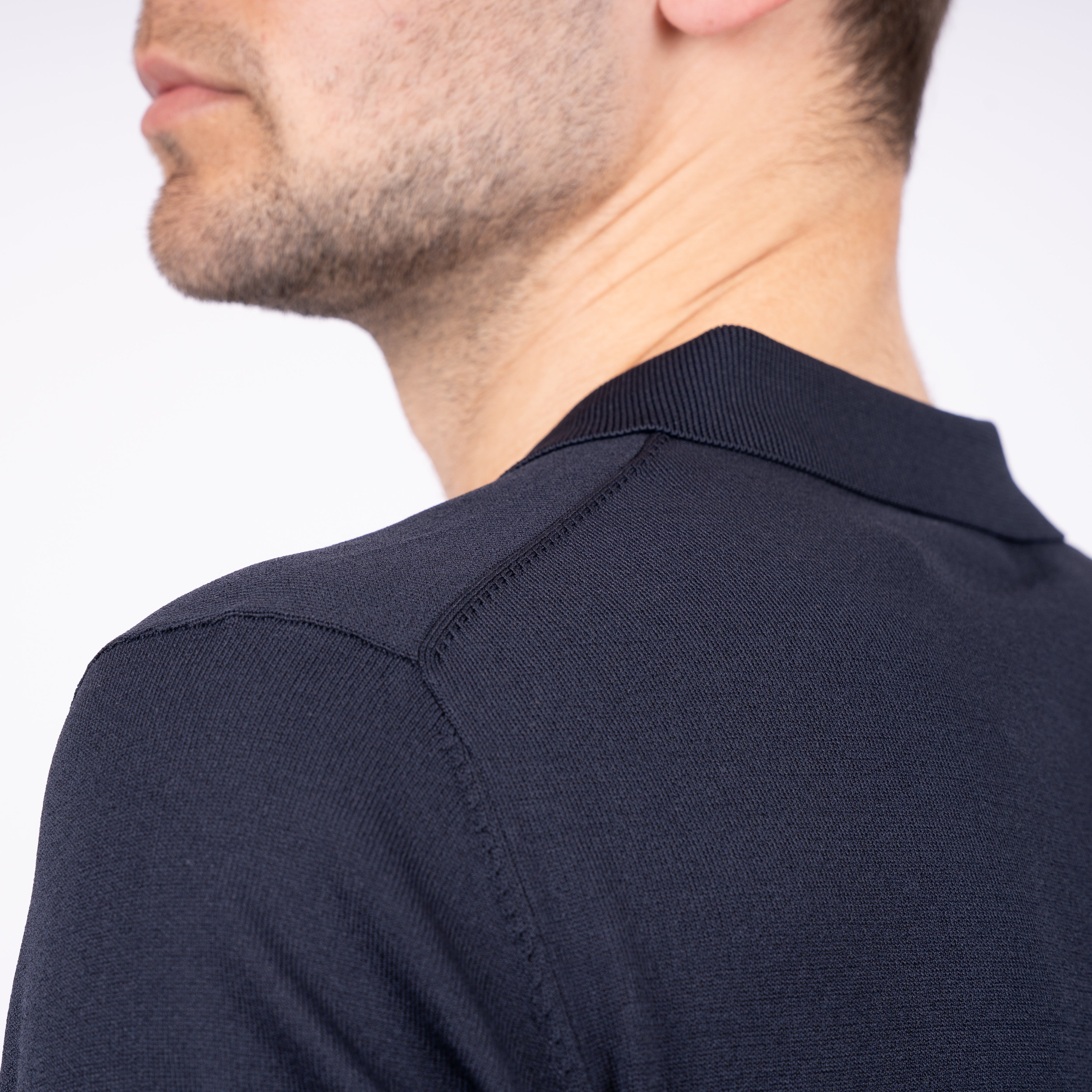 SEVEN DIALS Technische Buttonless Polo Blauw | Hayden