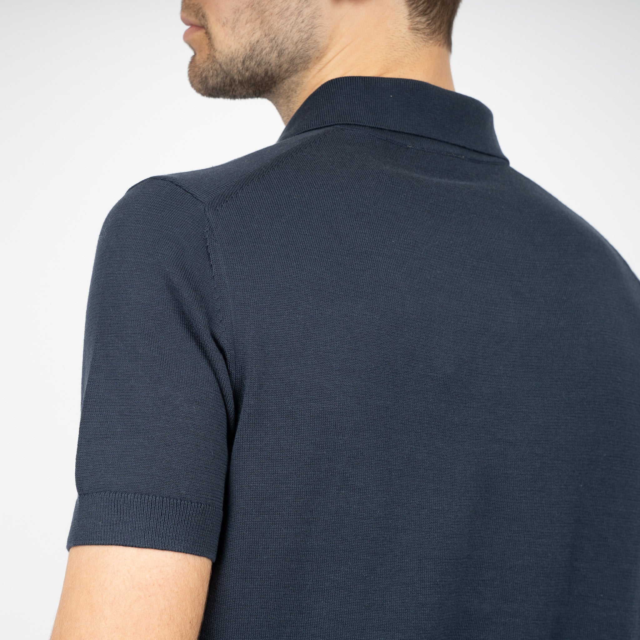 SEVEN DIALS Gebreide Polo Donkerblauw | Fillin