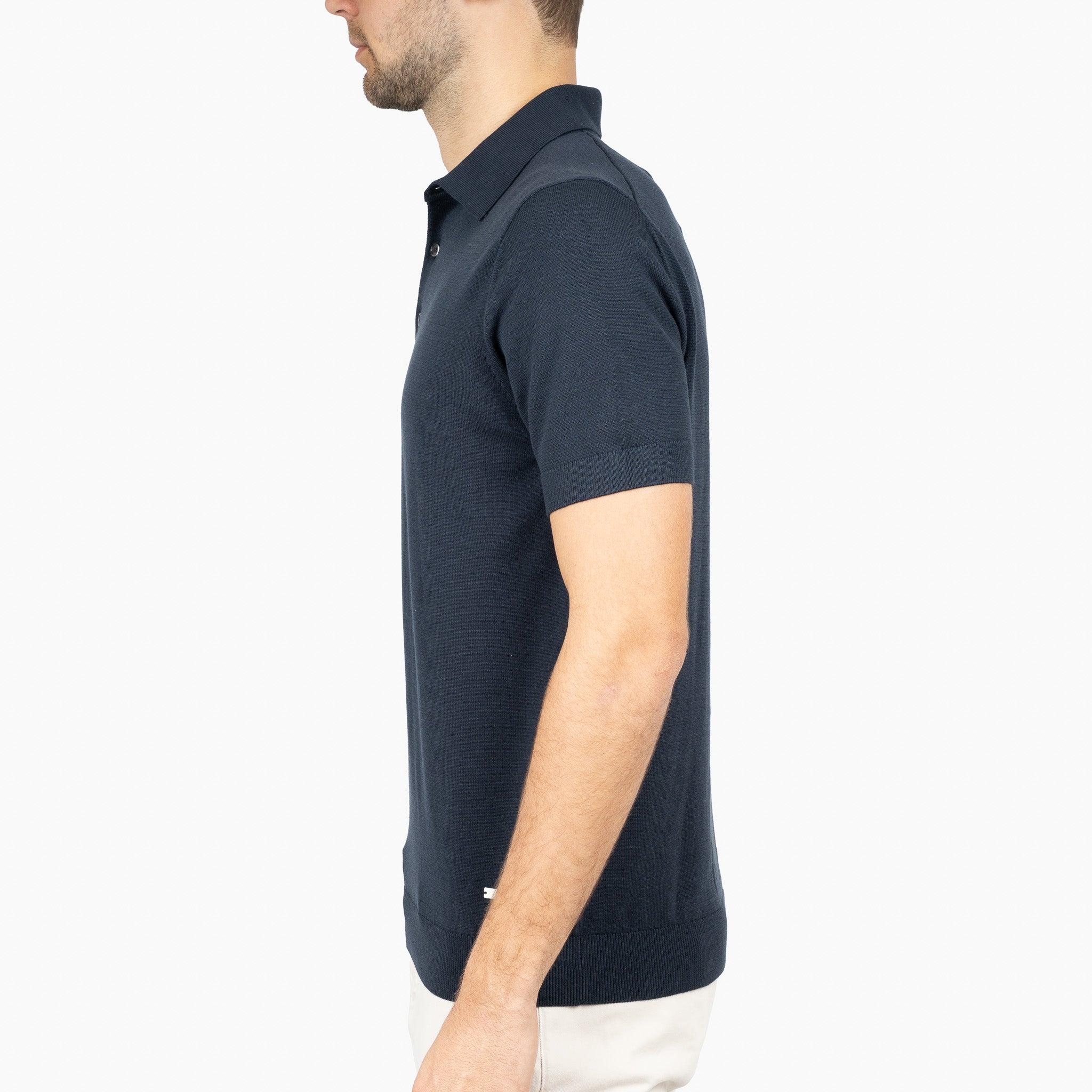SEVEN DIALS Gebreide Polo Donkerblauw | Fillin