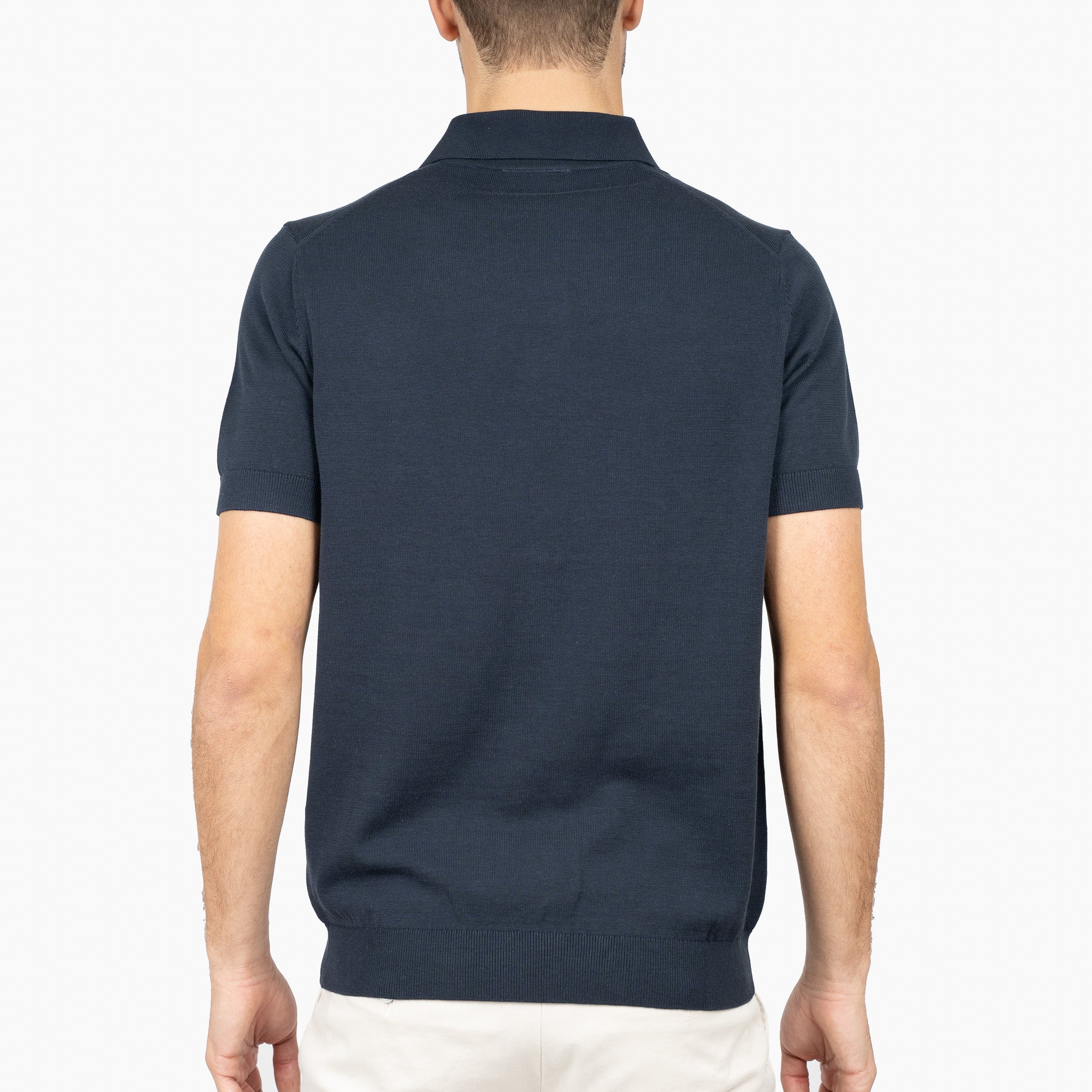 SEVEN DIALS Gebreide Polo Donkerblauw | Fillin
