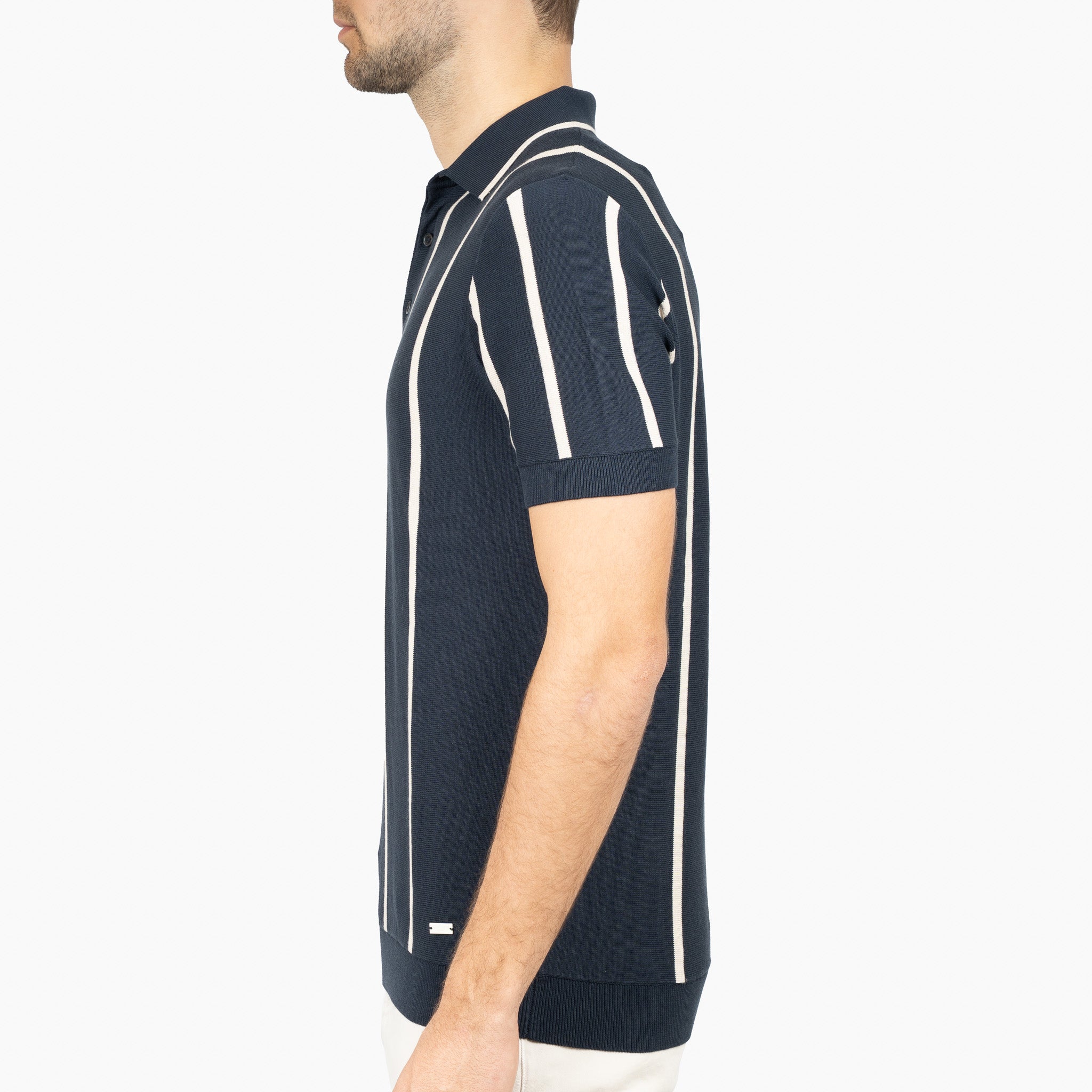 SEVEN DIALS Gebreide Polo Blauw | Rayan