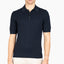 Gran Sasso Gebreide Kabel Polo Donkerblauw | Egyptian Cotton