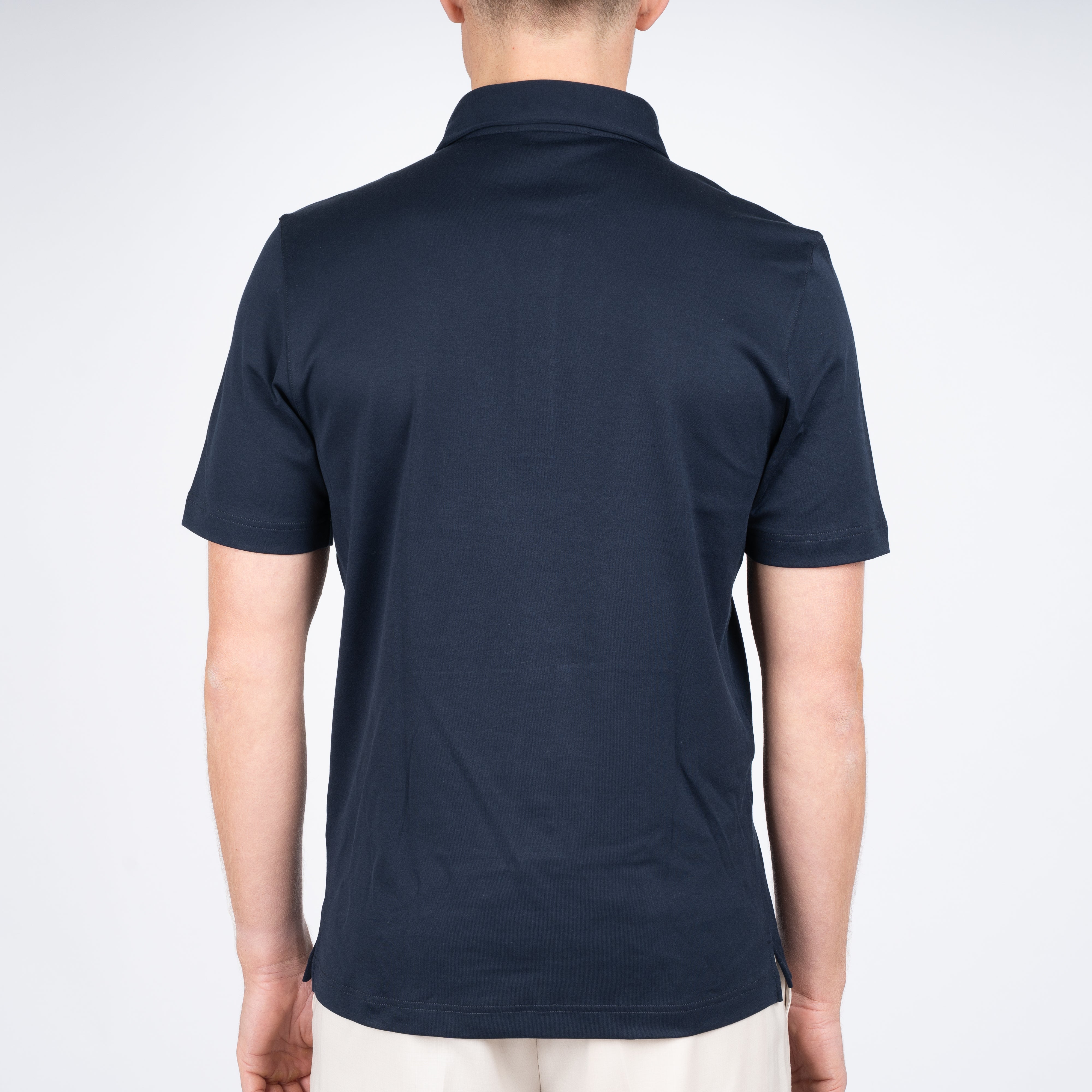 Gran Sasso Polo Donkerblauw | Mercerized Cotton