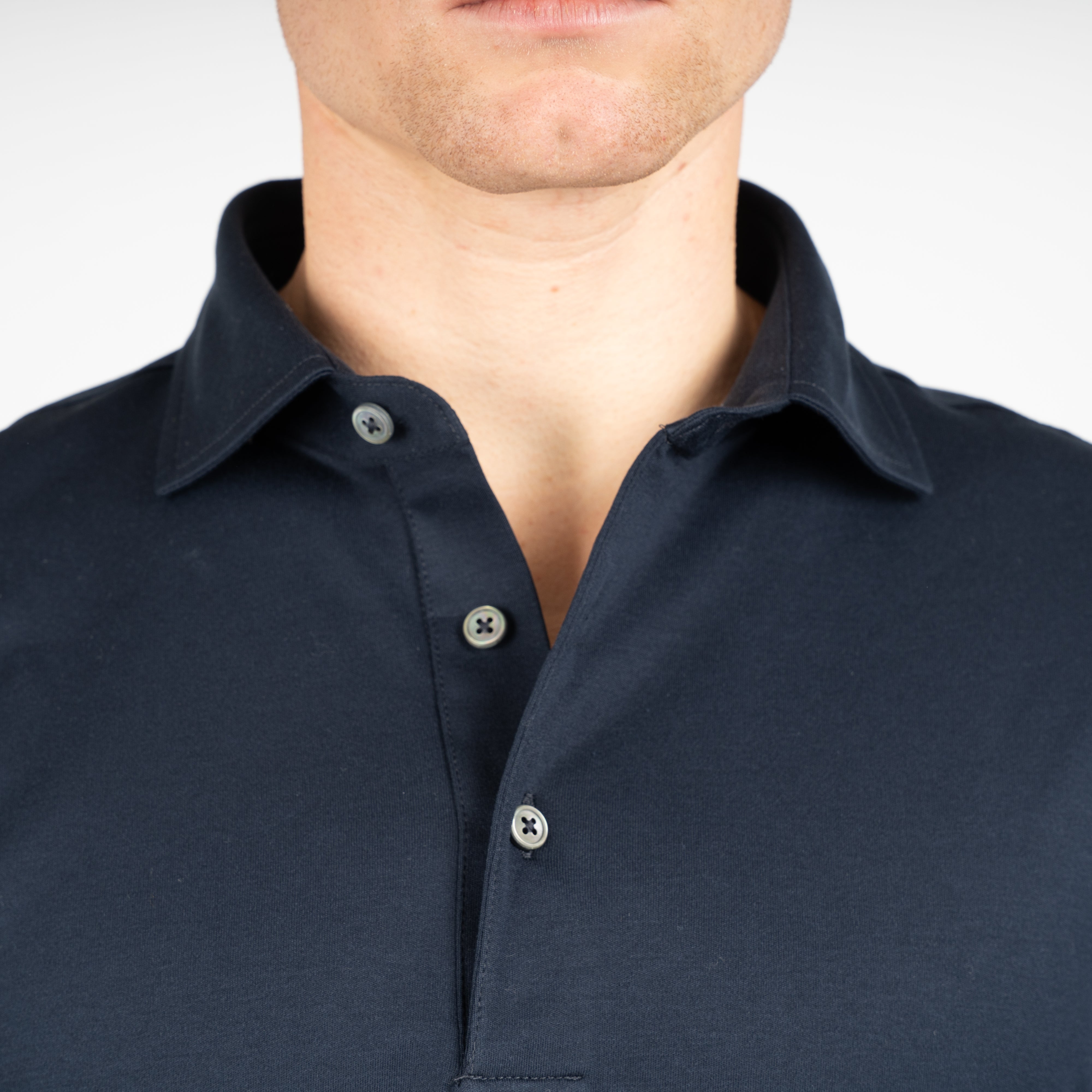 Gran Sasso Polo Donkerblauw | Mercerized Cotton