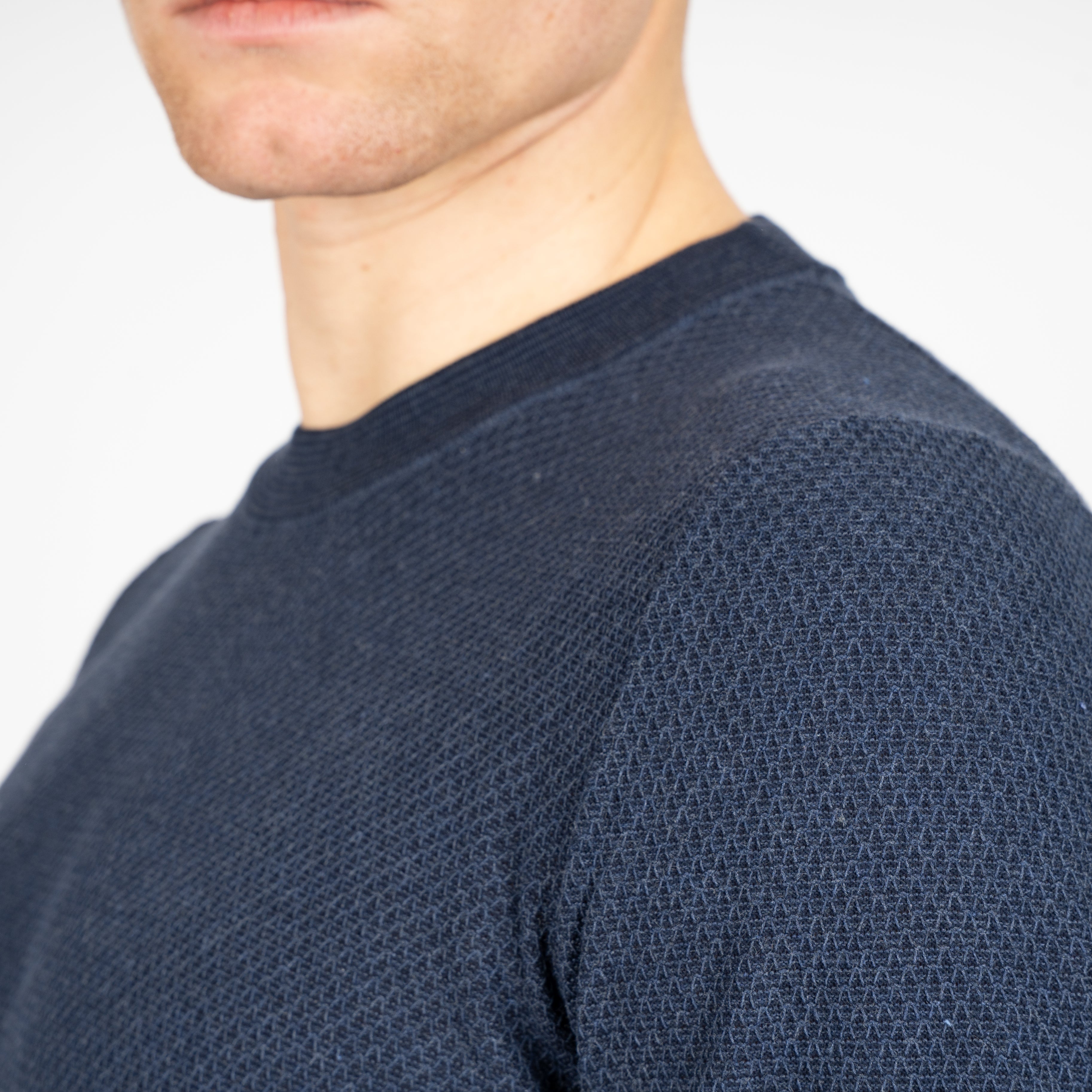 Gran Sasso Gebreid T-Shirt Donkerblauw | Fresh Cotton