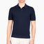 Gran Sasso Polo Buttonless Kraag Donkerblauw | Fresh Cotton