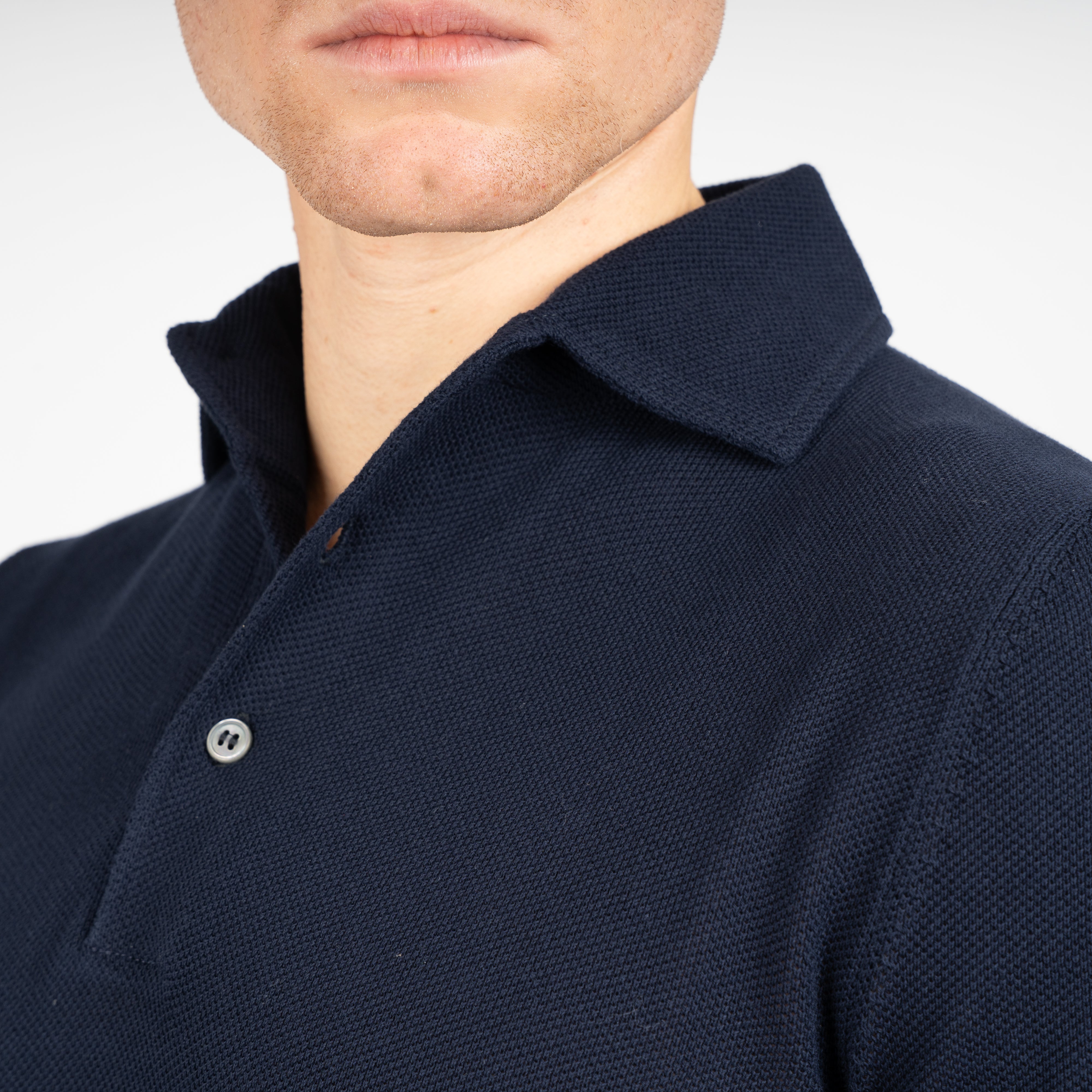Gran Sasso Polo Donkerblauw | Maglia Collo Camicia