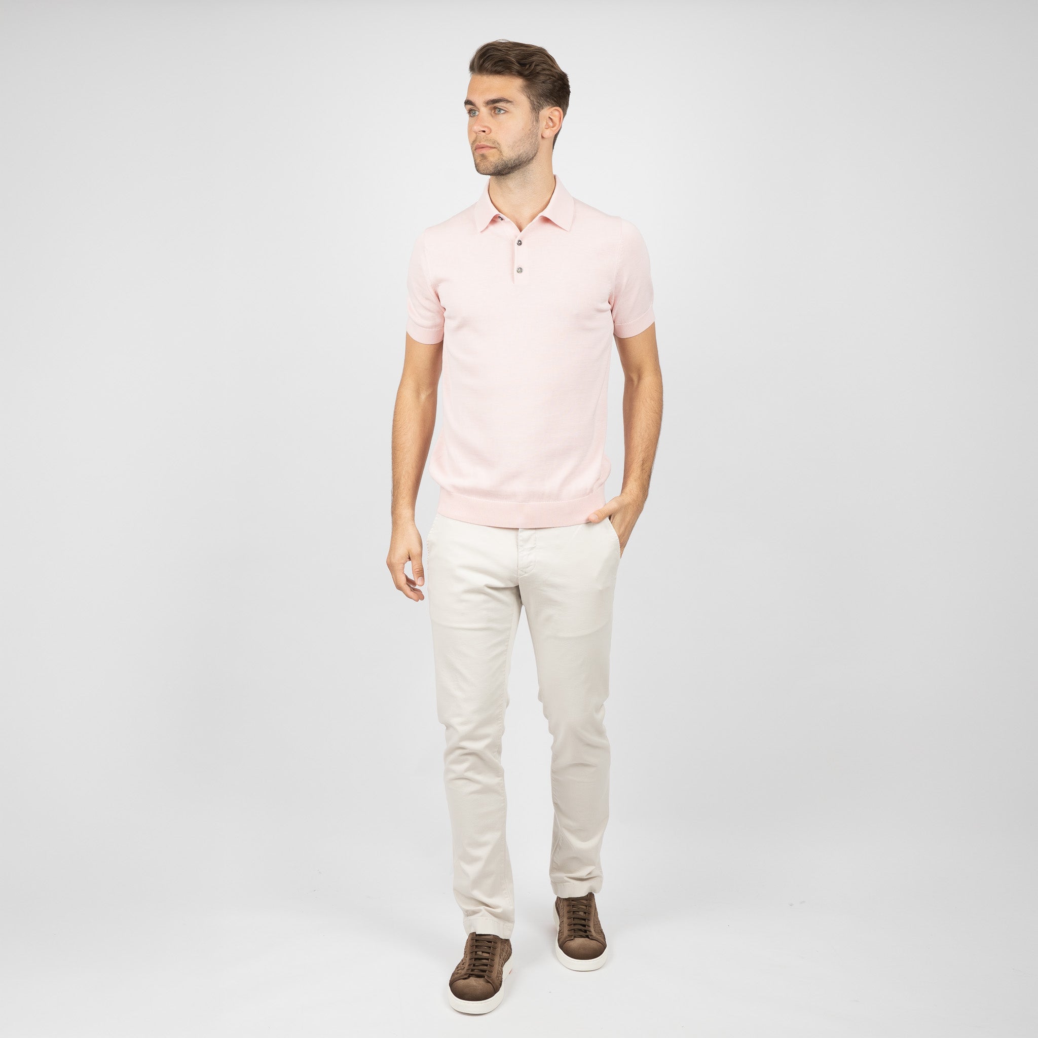 SEVEN DIALS Gebreide Polo Roze | Fillin