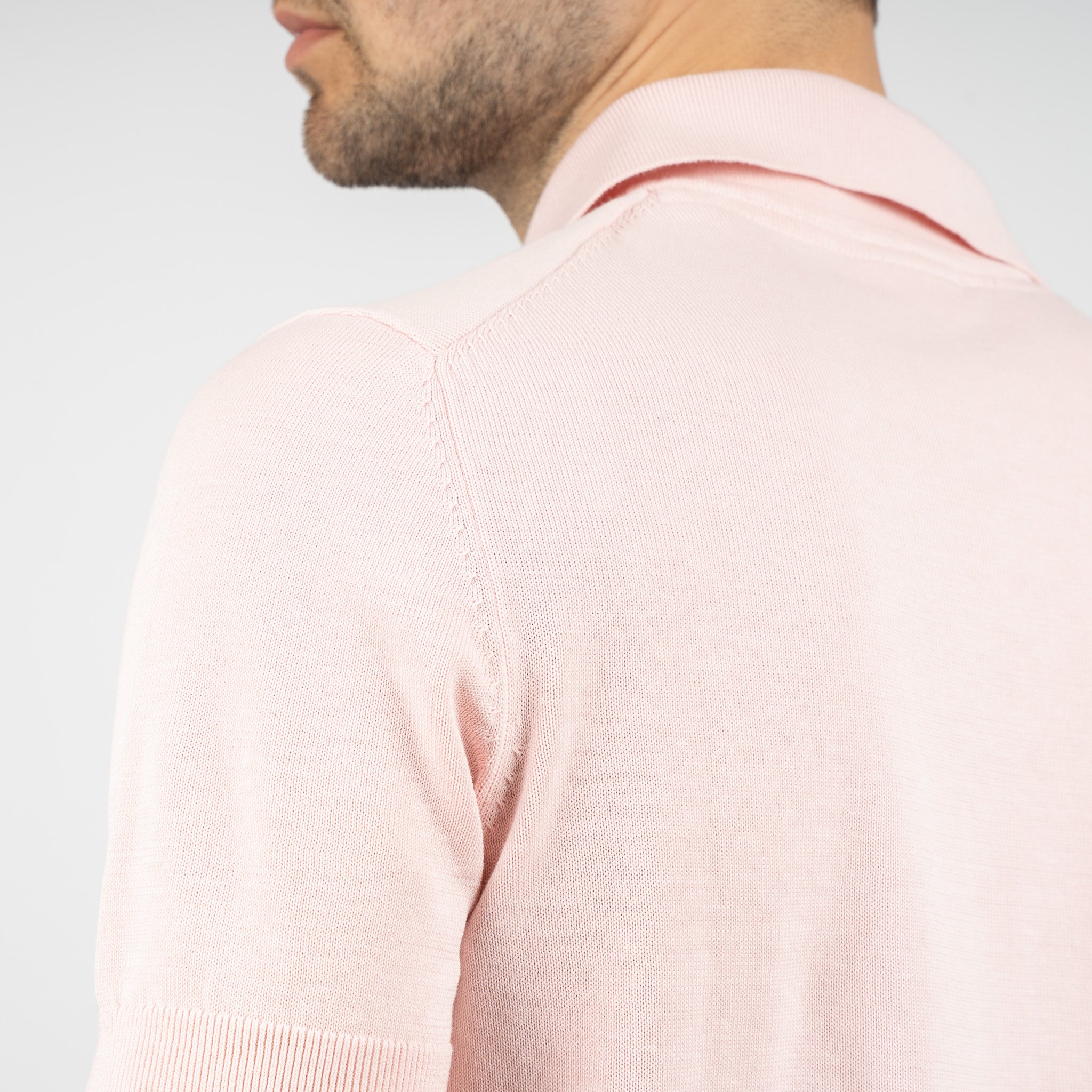 SEVEN DIALS Gebreide Buttonless Polo Roze | Dyche