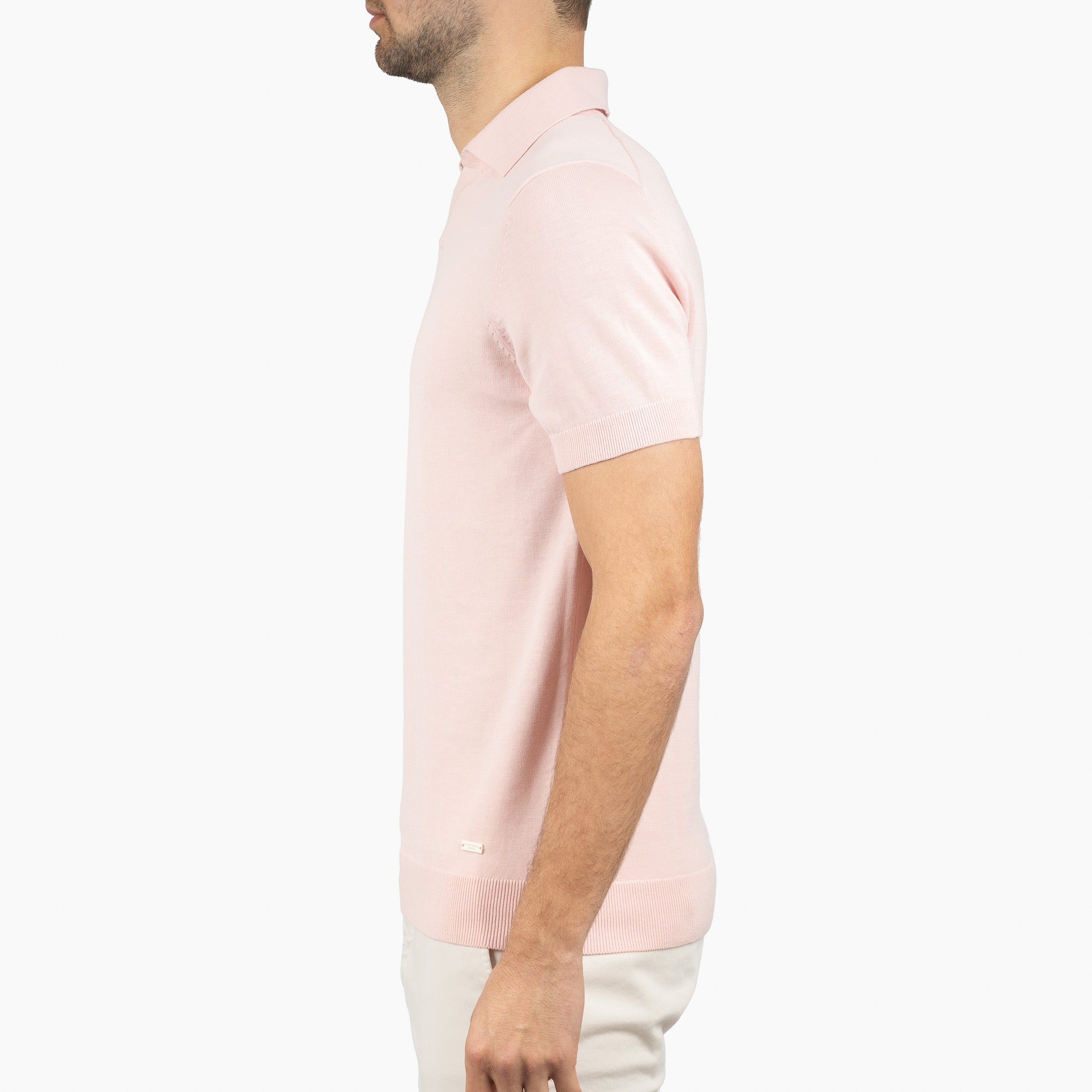SEVEN DIALS Gebreide Buttonless Polo Roze | Dyche