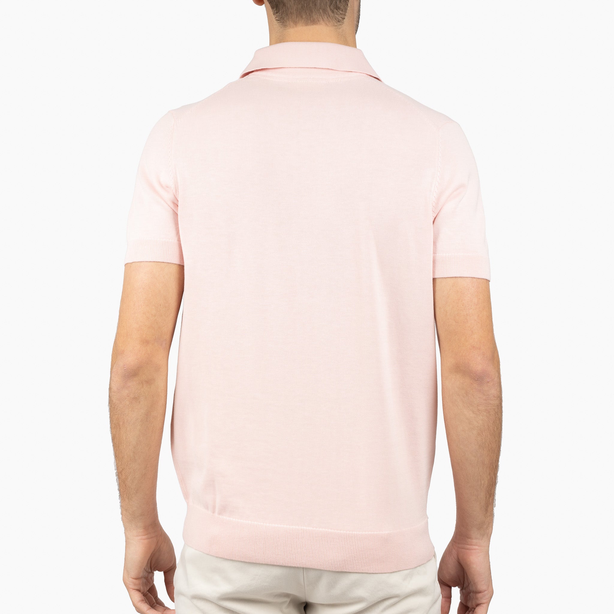 SEVEN DIALS Gebreide Buttonless Polo Roze | Dyche