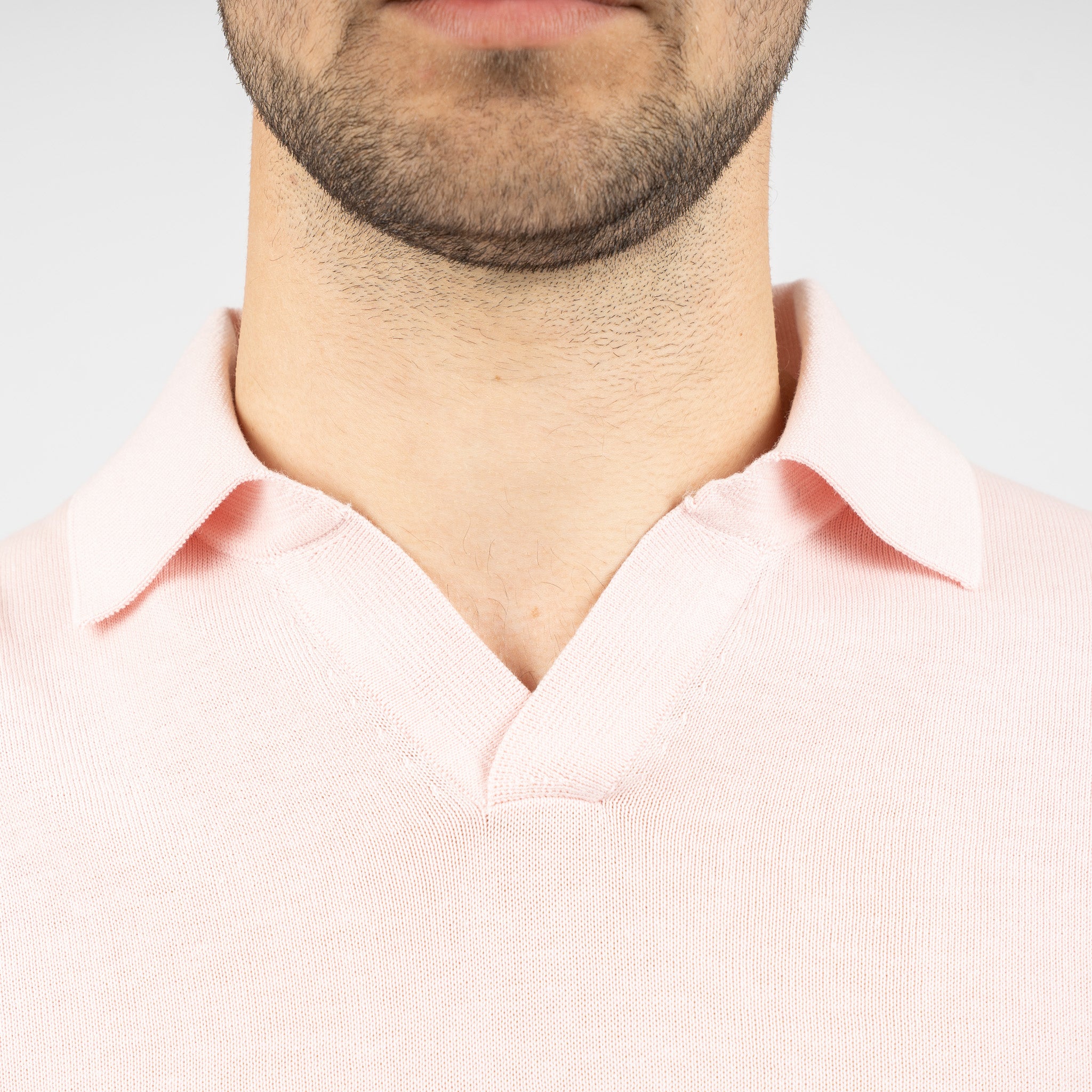 SEVEN DIALS Gebreide Buttonless Polo Roze | Dyche