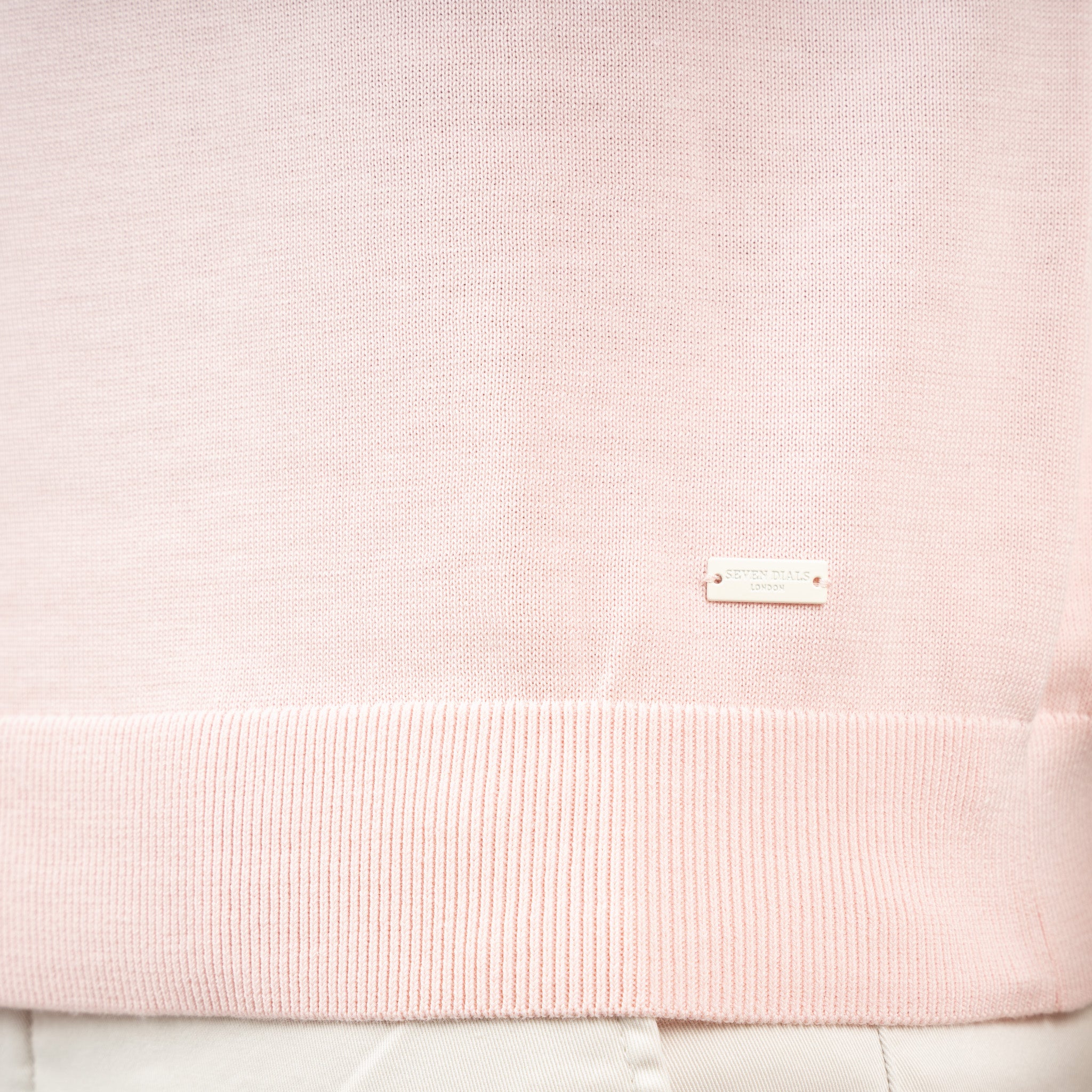 SEVEN DIALS Gebreide Buttonless Polo Roze | Dyche