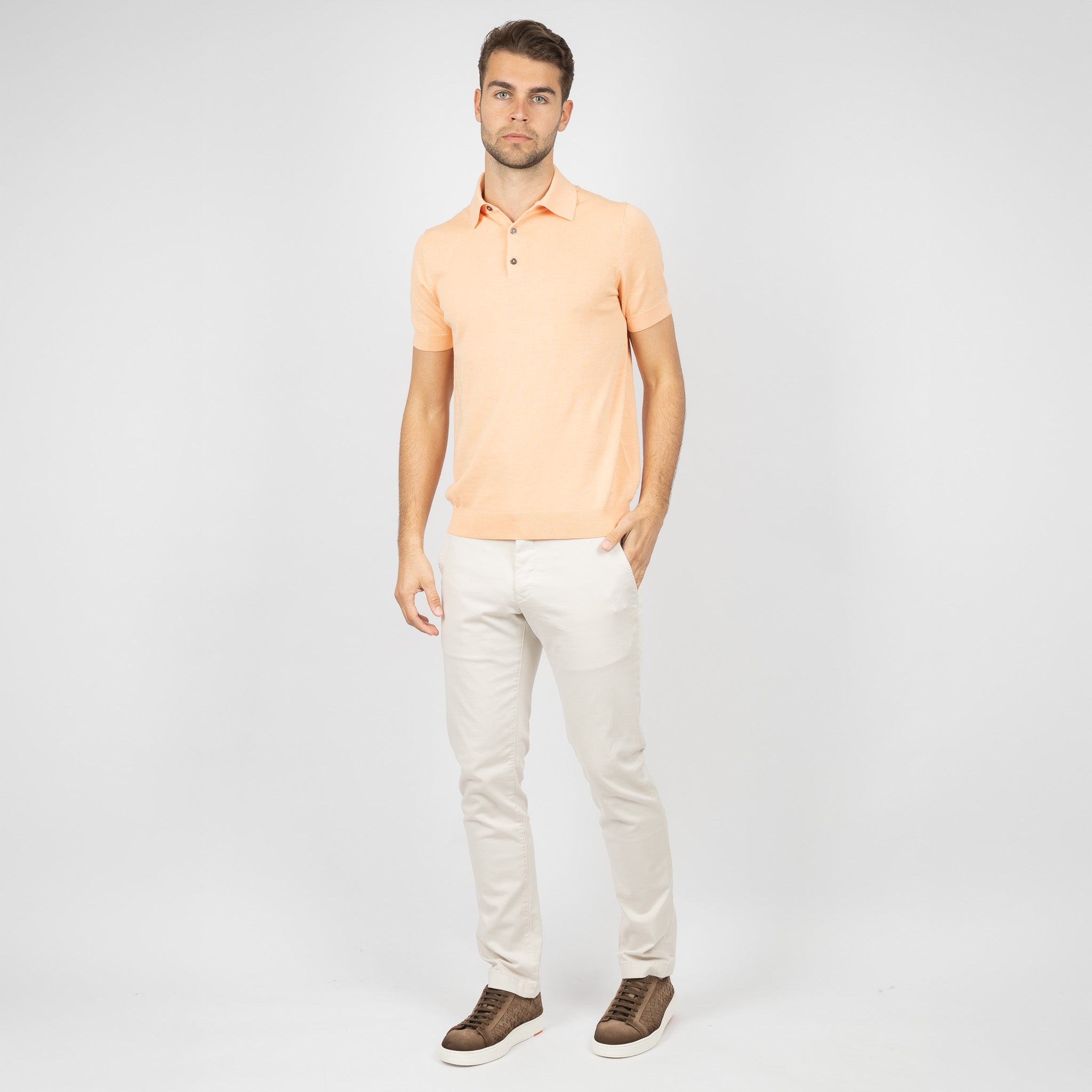 SEVEN DIALS Gebreide Polo Oranje | Fillin