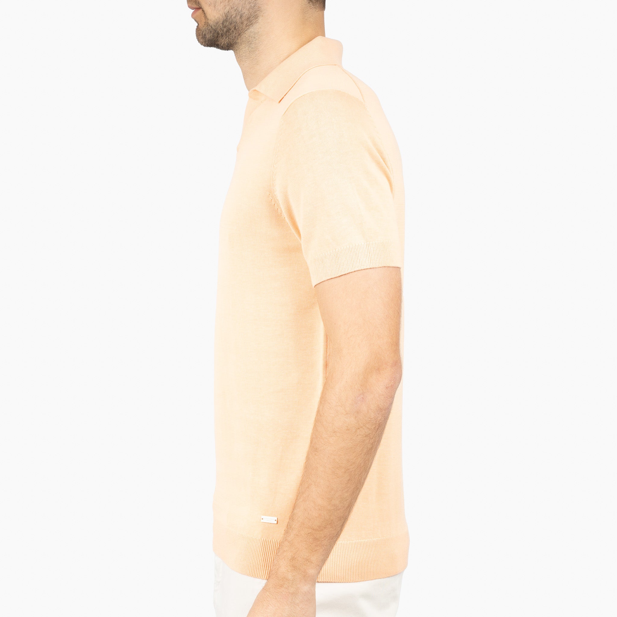 SEVEN DIALS Gebreide Buttonless Polo Oranje | Dyche