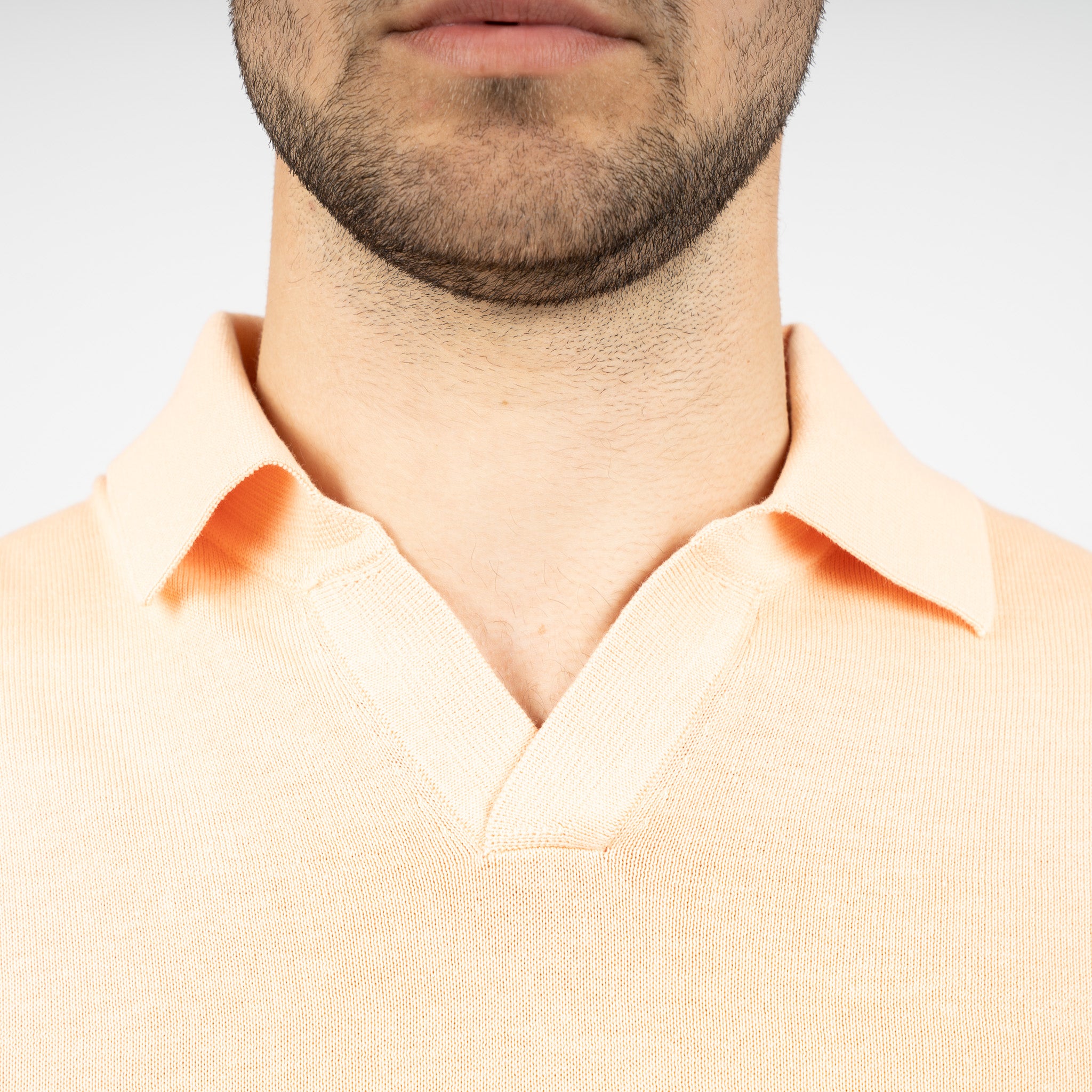 SEVEN DIALS Gebreide Buttonless Polo Oranje | Dyche