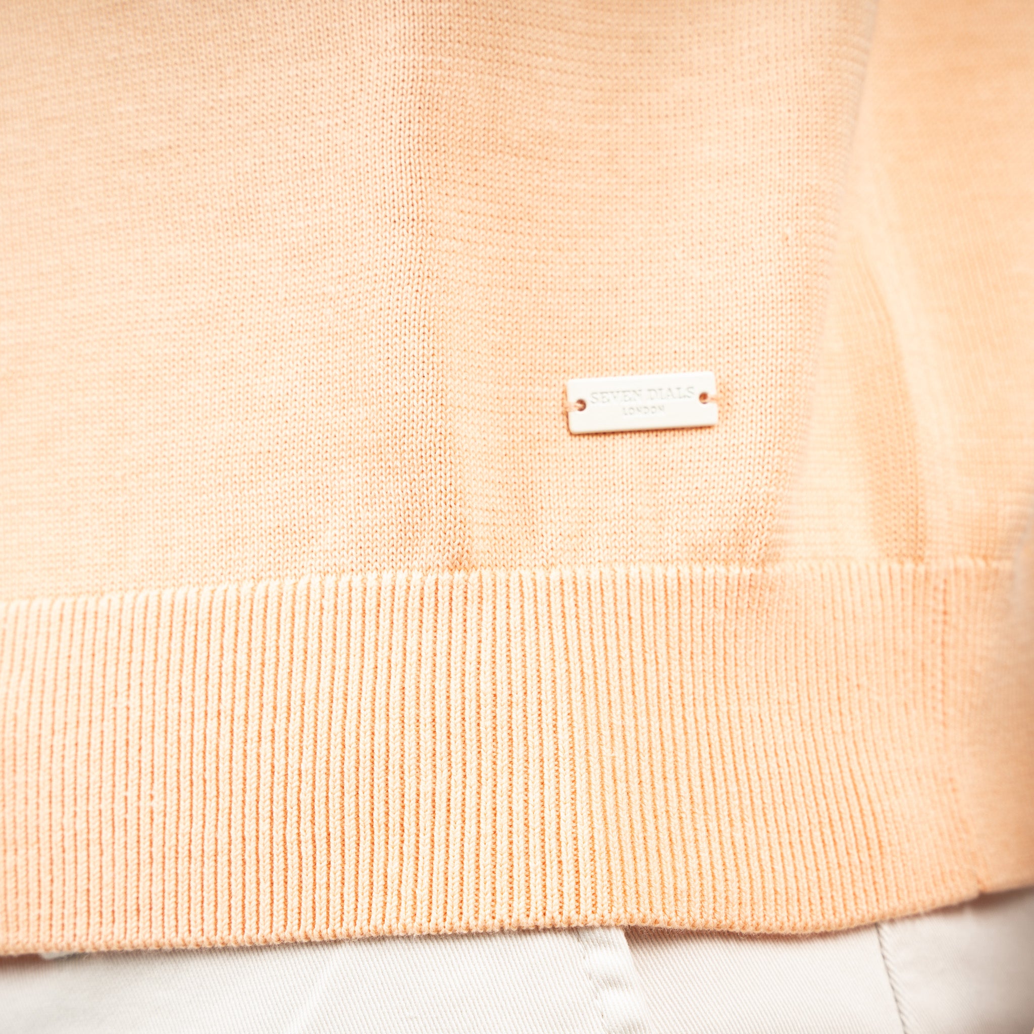 SEVEN DIALS Gebreide Buttonless Polo Oranje | Dyche