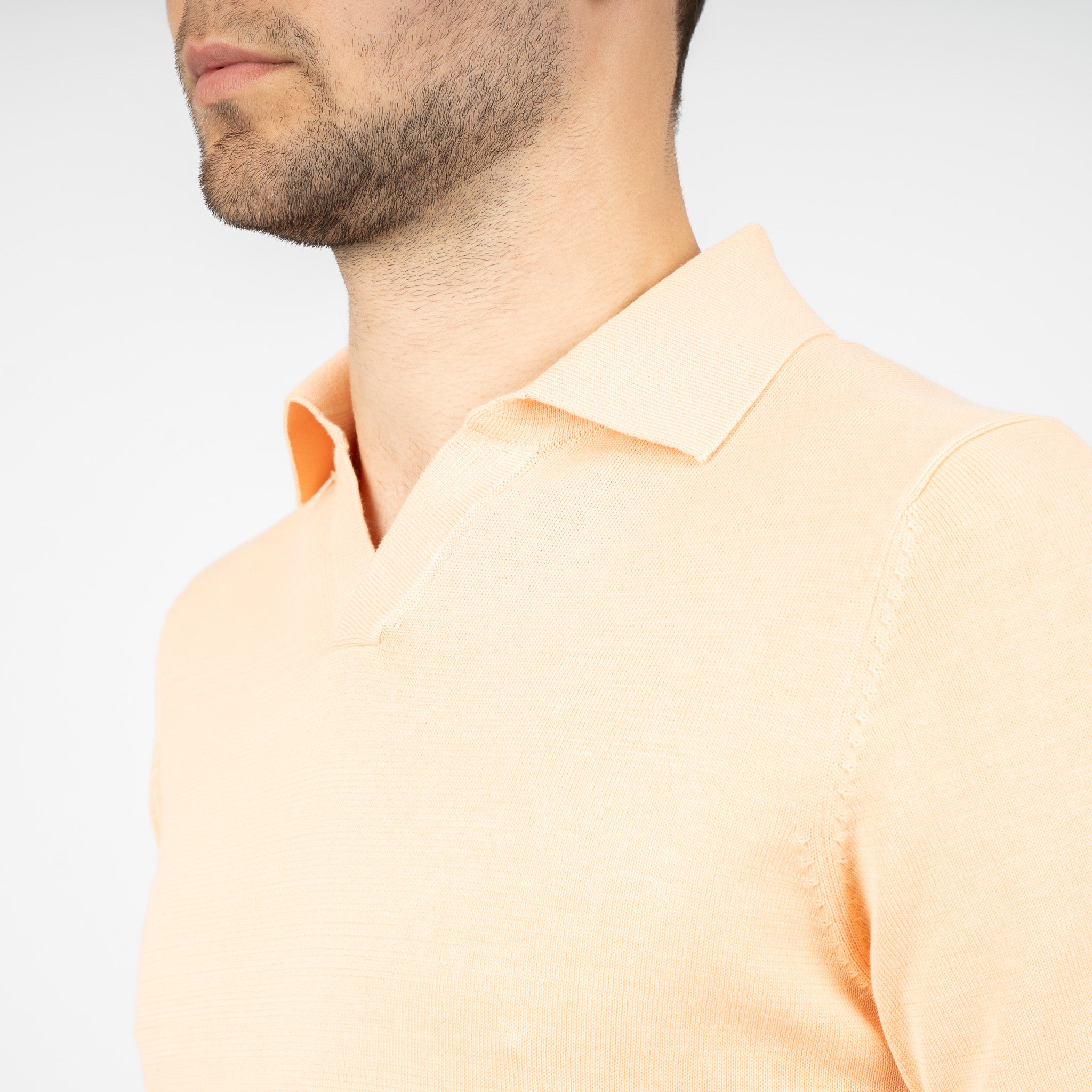 SEVEN DIALS Gebreide Buttonless Polo Oranje | Dyche