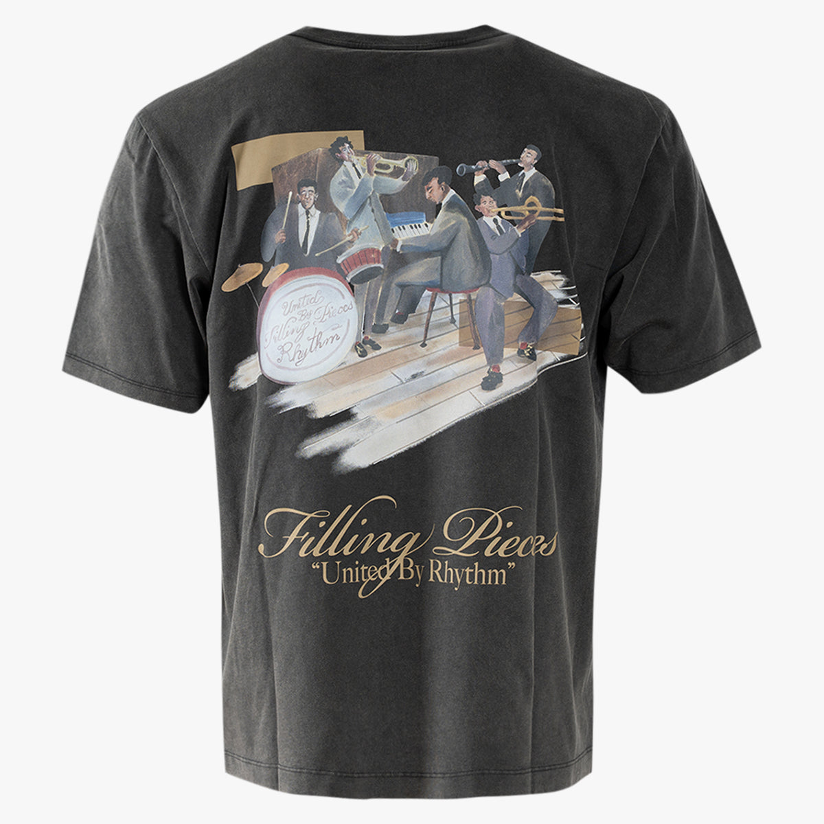 Filling Pieces T-Shirt met Backprint Zwart | Band