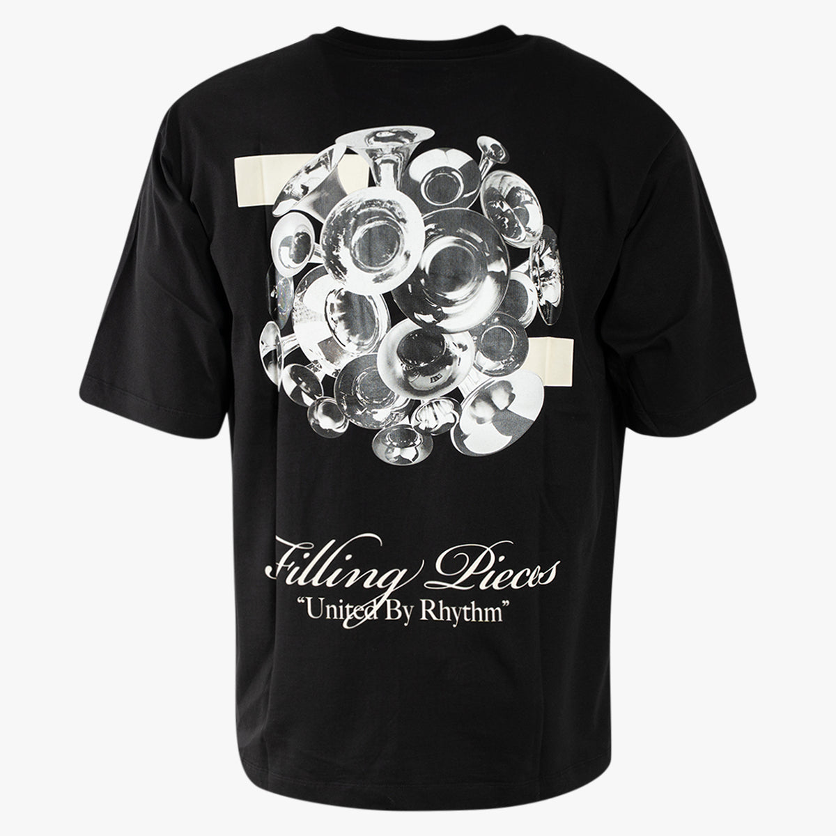 Filling Pieces T-Shirt met Backprint Zwart | Boxy Bouquet
